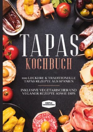 Sie haben schon oft von Tapas gehört? Oder kennen diese Köstlichkeiten noch aus Ihrem letzten Urlaub in Spanien? Nun möchten Sie Tapas selbst zubereiten? Dann ist dieses Kochbuch genau das Richtige für Sie! Tapas, die spanischen Appetithäppchen, werden immer beliebter. Inzwischen gibt es in vielen deutschen Städten tolle Tapas-Bars. Doch um diese kleinen Leckereien zu genießen müssen Sie weder nach Spanien reisen, noch nach der nächsten Tapas-Bar Ausschau halten. Machen Sie sie einfach selbst! Egal ob vegan oder vegetarisch, lieber Fleisch oder Fisch: In diesem Buch finden Sie garantiert Ihr Lieblingsrezept. Begeistern Sie sich selbst und andere mithilfe dieser originalen, leckeren Rezepte. Und nebenbei können Sie noch die Entstehungsgeschichte der Tapas erzählen. Fangen Sie direkt an und probieren Sie gleich die ersten Rezepte aus. Guten Appetit! Das erwartet Sie: - Leckere Tapas Rezepte mit Fleisch und Wurst - Erfrischende Tapas Rezepte mit Fisch und Meeresfrüchten - Nicht weniger köstliche vegetarische Tapas Rezepte - Und ebenso geschmacksvolle vegane Tapas Rezepte - Genaue Anleitungen in jedem Rezept Kaufen Sie jetzt dieses Buch und genießen Sie das spanische Lebensgefühl in den eigenen vier Wänden!