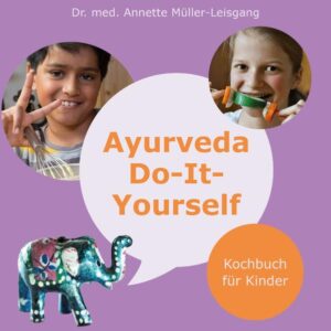 Das Kochbuch ist eine Anleitung zum Kinderkochkurs von Ayurveda-Do-It-Yourself.de, der Ayurveda- und Yoga Online Schule. Die ayurvedische Küche zeichnet sich durch eine Vielfalt von Gemüsen und Gewürzen aus und ist besonders allergiearm, weil Weizen, Kuhmilch, Käse und Eier sowie Tomaten und Chillie traditionell nicht verwendet werden. Kinder brauchen ein langsames Heranführen an den besonderen Geschmack von Gewürzen und Gemüse, sie lieben es zu experimentieren und selber ihr Essen zuzubereiten. All das wird im Ayurveda-Kochbuch für Kinder berücksichtigt. Lieblingsgerichte von Kindern sind süß - weil Kinder noch im Aufbau sind und Kapha-Dosha fördernde Ernährung brauchen. Wie gesunde Süße aussehen kann zeigt Ayurveda in vielen Gerichten, die auch in Indien für Kinder zubereitet werden. Ghee als Mittel, das Verdauungsfeuer zu stärken und die Eigenschaften der Zutaten hervorzuheben, spielt bei allen Rezepten eine große Rolle und lässt das Essen lecker schmecken. Im Buch gibt es auch Rezepte für gesunde Getränke von Kräutertees über Lassi bis zur Goldenen Milch für Kinder.