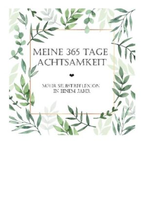 Das Tagebuch für 365 Tage Achtsamkeit und Selbstreflexion. Eine Seite pro Tag und alle 30 Tage ein Rückblick, um die eigenen Erkenntnisse und die persönliche Entwicklung besser festzuhalten. Jeder Tag ist zur besseren Vergleichbarkeit gleich gestaltet. Alle 30 Tage gibt es eine Aufgabe, die in den Bereich der Selbstfürsorge oder Achtsamkeit fällt, um sich selbst bewusst etwas Gutes zu tun. Nutze die Möglichkeit, dich und deine Bedürfnisse besser wahrzunehmen. In nur wenigen Minuten am Tag hältst du fest, wofür du dankbar bist und in welchen Momenten du ganz bewusst achtsam warst. Am Ende des Jahres kannst du ein Fazit ziehen und deine Entwicklung besser beurteilen. Dieses Buch ist für all diejenigen, die sich nicht alle paar Monate ein neues Tagebuch kaufen, sondern das Jahr in einem Buch gebündelt haben möchten. Für eine bessere Selbstreflexion und mehr Verständnis für sich selbst.