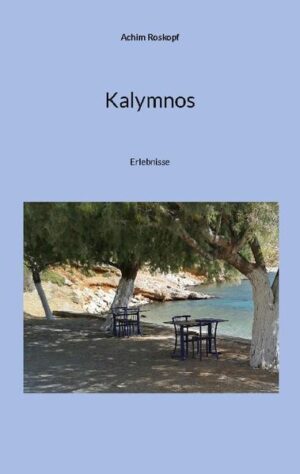 In diesem kleinen Buch möchte ich meine Erlebnisse auf der wunderschönen griechischen Insel Kalymnos festhalten. Die Erzählungen basieren auf rein subjektivem Empfinden. Die beschriebenen Anekdoten beruhen auf Zeiträumen zwischen 2014 und 2022 und sind nicht chronologisch aufgebaut, sondern eher zufällig nach Themen angeordnet. Außerdem ist dieses Buch nicht als Reiseführer gedacht sondern eher als ein kleiner autobiographischer Auszug. Tatsächlich ist es entstanden, weil ich mir als Erinnerungshilfe ein paar Sachen notiert hatte und dann wurde es irgendwie immer mehr.