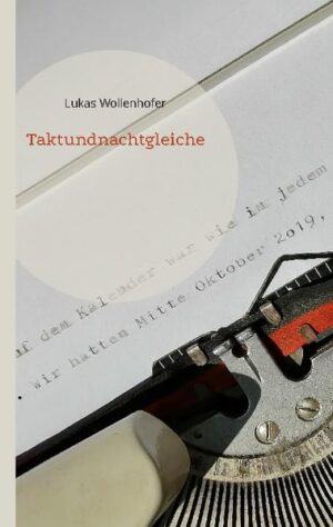 Vier Jahre sind seit dem Ende von "Bluntsalat" vergangen. Philipp und sein Umfeld befinden sich am Vorabend der Corona-Pandemie, durch die uns der Roman begleitet. Welche Auswirkungen wird die Pandemie auf das Berufsleben der Figuren haben? Wie werden sie mit der Bedrohung umgehen, die durch das kursierende Virus in ihr Leben tritt? Werden sie einen guten Umgang mit der neuen Situation finden? Und zu welchen Spannungen wird es kommen? "Taktundnachtgleiche" ist dabei der erste Teil dieses Fortsetzungsromans zur Philipp-und-Franka-Trilogie.