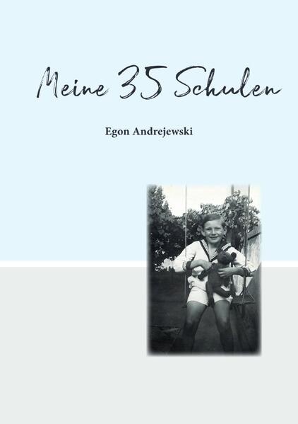 In "Meine fünfunddreißig Schulen" beschreibt Egon Andrejewski autobiografisch die Schul- und Wanderjahre eines Kindes, welches als Sohn eines Kaffeehaus-, Film- und Kapellenmusikers in acht Jahren 35 verschiedene Schulen besucht hat. Es ist eine Familienchronik, welche darüber hinaus Einblick in das Alltagsleben der Musiker gibt, Erlebnisse eines minderjährigen Soldaten, die Bombardierung Leipzigs und anschließende musikalische Unterhaltung der Amerikaner und später der russischen Besatzung, bis zu den Anfängen der Musikhochschule Leipzig 1946 schildert.