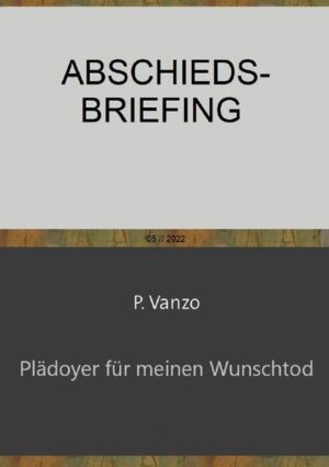 In einem zumeist chronologisch aufgebauten autobiografischen Rückblick tauscht der Verfasser seine Gedanken und Erlebnisse in Form eines Briefwechsels mit Personen bzw. Institutionen aus, wobei er ein Verständnis für seinen fundierten Wunsch auf Sterbehilfe im Rahmen suizidaler Assistenz erzeugen möchte. Der literarisch aufbereitete Wechsel an angedachten, realen und fiktiven Briefen und Antwortschreiben zwischen dem Verfasser, seiner Hausärztin sowie Anlaufstellen im Bereich Patientenschutz beinhaltet die authentische Darstellung der wichtigsten Lebensphasen des Autors mit dem Ziel, das breite Spektrum seiner Erlebnisse auch für fremde Menschen - damit auch für medizinische oder psychologische Gutachter - glaubhaft und unaufgeregt nachvollziehbar machen zu können. Er zeigt auf, dass es sich bei seinem angestrebten Wunschtod um eine stimmige Angelegenheit handelt, die es Wert ist, respektiert und unterstützt zu werden. Auf dem Hintergrund der Schilderung von sechs Lebensabschnitten zwischen Kindheit und dem siebten Jahrzehnt entwickelt der Autor sein „abschiedsbriefing“, einerseits im Sinne einer brieflichen Unterweisung für die konkreten Betreuungspersonen seiner Patientenverfügung, andererseits auch als Reflexionshilfe für Menschen, die schon seit langer Zeit innerlich losgelassen haben und das uneingeschränkte Recht beanspruchen, abseits von staatlicher Bevormundung nach einem erfüllten Leben jederzeit auf selbstbestimmte und ästhetische Weise einen gut gelaunten und gelassenen Freitod wählen zu können, ohne einen improvisierten Suizid in Verbindung mit fragwürdigen Mitteln und unvermeidbarer Brutalität realisieren zu müssen.