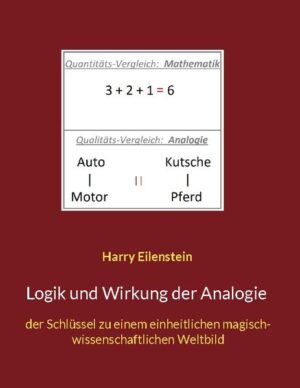 Analogien werden viel verwendet, aber meistens nur halbbewußt und so gut wie nie präzise oder systematisch. Eine präzise Analogie wäre z.B. "Ein Pferd steht in demselben Verhältnis zu einer Kutsche wie ein Motor zu einem Auto." oder "Die Rinde ist für den Baum was die Haut für den Menschen ist." Das klingt zunächst beinahe banal, aber derartige Analogien sind allgegenwärtig. Es gibt solche Analogien auch zwischen mehreren Elementen. Bei der Erforschung des Potentials des präzisen Denkens in Analogien findet man auch klassische Methoden wie die Astrologie, den kabbalistischen Lebensbaum, das I Ging, das Ba Gua der Chinesen oder das Vastu Purusha der Inder. Der kabbalistische Lebensbaum ist die komplexeste und in der Anwendung variabelste dieser allgemeinen Analogie- Strukturen. Eine der wenigen Analogien in den Naturwissenschaften sind die "sieben Merkmale des Lebens". In dem vorliegenden Buch werden die verschiedensten Bereiche mithilfe des kabbalistischen Lebensbaumes betrachtet: ein Haus, die deutsche Verfassung, das klassische Ballett, die Evolution, das Gehirn, der Schlaf, das Fußballspiel sie haben alle genau denselben Aufbau. Daraus ergeben sich viele Möglichkeiten wie z.B. die Erkenntnisse aus einem Bereich in einen anderen Bereich zu übertragen. Weiterhin zeigt sich, daß viele traditionelle Analogie- Systeme denselben Aufbau haben wie Modelle aus der Naturwissenschaften: die Qualität der Winkel in der Physik entspricht der Qualität der Aspekte (Winkel) in der Astrologie, das Chakrensystem entspricht dem Umraum der Sonne, der Tierkreis entspricht den Superstrings usw. Nachdem klar geworden ist, daß die ganze Welt systematisch durch Analogien geordnet ist, stellt sich natürlich auch die Frage, ob es neben den Kausal- Wirkungen auch so etwas wie "Analogie- Wirkungen" gibt. Auf der Suche danach zeigt sich, daß sich Telepathie, Telekinese, Omen, Orakel, Astrologie, Magie und vieles mehr auf sehr einfache Weise als "Analogie- Wirkung" beschreiben läßt. Wenn man Kausal- Wirkungen und Analogie- Wirkungen kombiniert, gelangt man zu dem Bild, daß sich die Welt wie ein komplexes Kaleidoskop oder ein Mandala symmetrisch entfaltet, wodurch alle Teile in der Welt in einem sinnvollen Bezug zu allen anderen Teilen stehen. Schließlich ist dieses Buch, da es Zusammenhänge betrachtet, auch noch zu einem "Glasperlenspiel" im Sinne von Hermann Hesses gleichnamigem Roman geworden inklusive "Glasperlen- Spielplan" und Gegenwartsbezug.