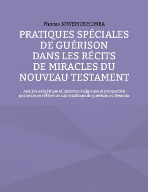 Le présent travail vise à établir une comparaison biblique, théologique et pastorale des techniques de guérison dans les textes du Nouveau Testament et dans la médecine traditionnelle du Rwanda. Il s'agit d'une part d'une approche biblique et exégétique des textes de guérison du Nouveau Testament, et d'autre part d'une analyse des pratiques de guérison au Rwanda. Les deux doivent être mis en dialogue de la meilleure manière possible. Le mécanisme de confrontation et d'intégration qui a marqué la composition des récits de guérison du NT peut servir de catalyseur au processus de recherche de pratiques utiles à la cure des âmes malades, dans la culture rwandaise.