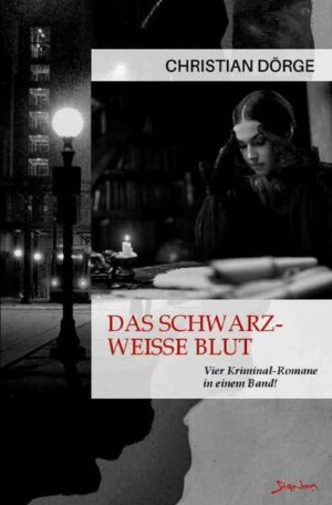 London im Jahre 1965.  Der Buchmacher Charles Doringham verfolgt einen skrupellos vorbereiteten und brutal in die Tat umgesetzten Raub- und Mordplan. Sein Opfer: Thalia Wigmore...  1968. Als Rechtsanwalt Siemen Friesland von einer Urlaubsreise nach Rom in die ostfriesische Kleinstadt Hagensmoor zurückkehrt, findet er in seiner Wohnung eine ihm unbekannte, spärlich bekleidete Blondine vor, die ihn augenscheinlich erwartet. Jene ungebetene (und zudem betrunkene) Besucherin loszuwerden erweist sich als ebenso schwierig wie unangenehm...   München im Jahre 1964.  Bei einem Jagdausflug ins Umland von Garmisch-Partenkirchen wird Remigius Jungblut, Privatdetektiv aus München, zum Augenzeugen eines dramatischen Unglücksfalls: August Laurentius, der Sohn seiner Gastgeber, wird von einer Schrotladung getroffen und schwer verletzt...  1970: Linnet Restorick und ihr Mann Simon kommen als Sommergäste in das Haus Schwanensee - auf einer Insel an der englischen Westküste. Doch das idyllische Eiland und das düstere Haus verwandeln sich bald in eine Hölle aus Intrigen und Mord...  Der Sammelband DAS SCHWARZ-WEISSE BLUT enthält vier ausgewählte Kriminal-Romane aus der Feder des Münchner Schriftstellers Christian Dörge: DIE UNHEIMLICHEN FÄLLE DES EDGAR WALLACE - SCHACH MIT DEM MÖRDER, FRIESLAND UND DAS BLONDE GIFT, DREI TAGE AUF DEM LAND und ERINNERUNGEN AN DAS REICH TSCHAIKOWSKIS. Der Autor selbst nennt seine spannenden und außergewöhnlichen Romane gern »Krimis in schwarz-weiß«.