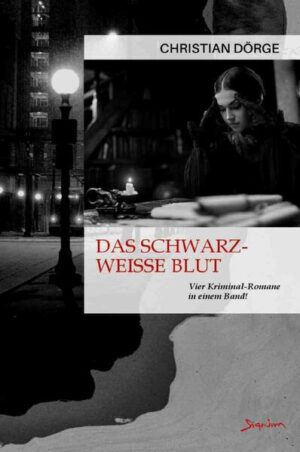 London im Jahre 1965.  Der Buchmacher Charles Doringham verfolgt einen skrupellos vorbereiteten und brutal in die Tat umgesetzten Raub- und Mordplan. Sein Opfer: Thalia Wigmore...  1968. Als Rechtsanwalt Siemen Friesland von einer Urlaubsreise nach Rom in die ostfriesische Kleinstadt Hagensmoor zurückkehrt, findet er in seiner Wohnung eine ihm unbekannte, spärlich bekleidete Blondine vor, die ihn augenscheinlich erwartet. Jene ungebetene (und zudem betrunkene) Besucherin loszuwerden erweist sich als ebenso schwierig wie unangenehm...   München im Jahre 1964.  Bei einem Jagdausflug ins Umland von Garmisch-Partenkirchen wird Remigius Jungblut, Privatdetektiv aus München, zum Augenzeugen eines dramatischen Unglücksfalls: August Laurentius, der Sohn seiner Gastgeber, wird von einer Schrotladung getroffen und schwer verletzt...  1970: Linnet Restorick und ihr Mann Simon kommen als Sommergäste in das Haus Schwanensee - auf einer Insel an der englischen Westküste. Doch das idyllische Eiland und das düstere Haus verwandeln sich bald in eine Hölle aus Intrigen und Mord...  Der Sammelband DAS SCHWARZ-WEISSE BLUT enthält vier ausgewählte Kriminal-Romane aus der Feder des Münchner Schriftstellers Christian Dörge: DIE UNHEIMLICHEN FÄLLE DES EDGAR WALLACE - SCHACH MIT DEM MÖRDER, FRIESLAND UND DAS BLONDE GIFT, DREI TAGE AUF DEM LAND und ERINNERUNGEN AN DAS REICH TSCHAIKOWSKIS. Der Autor selbst nennt seine spannenden und außergewöhnlichen Romane gern »Krimis in schwarz-weiß«.