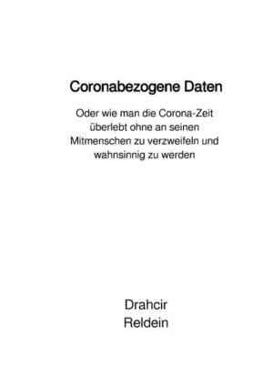 „Coronabezogene Daten“ ist, was es ist: Daten. Der Titel des Buches war der Versuch des Autors, sich vor zu hohen Erwartungen und sozial gedacht - den Lesenden vor zu hohen Enttäuschungen - zu schützen. Der Autor hat kein abgeschlossenes Studium, ist kein Wissenschaftler, will also kein Wissen, nicht einmal Information, sondern eben nur Daten mit Bezug auf die Corona-Zeit teilen. Ausschlaggebend für die Entstehung der coronabezogenen Daten waren Spaltungen, Missverständnisse, Feindseligkeiten, die der Autor in der Gesellschaft beobachtete. Bescheiden ausgedrückt sollen die coronabezogenen Daten einen Beitrag dazu leisten, Spaltungen zu überwinden, Vorurteile abzubauen und zu Verständigung zwischen verschiedenen Menschen und Menschengruppen beitragen. Dem Autor war es wichtig, nicht belehrend aufzutreten und keinen mit Status und Autorität zu überrumpeln. Darum sollte das Buch in der Druckversion auch keine schöne Gestaltung haben. Es sollte einfach weiß oder hell sein, was das Druckerpapier hergibt, gerne auch Recycling-Papier!, und nur mit schwarzer Schrift versehen sein, die das Nötigste wie Autor, Titel und Untertitel verrät. Der Autor will ein Zeichen dagegen setzen, nur mit Verpackung und Äußerlichkeiten zu überzeugen. Gerade ohne Buchgestaltung, ziemlich einfach gehalten, könnte das Buch am Ende dann auch wieder auffallen.