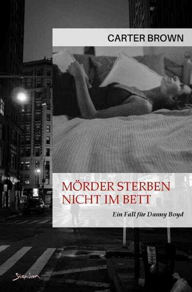 Hübsch, jung, sexy und reich - wenn eine Frau all das ist, geht Privatdetektiv Danny Boyd ihr prompt auf den Leim. Auch Louise d'Avenzi hat ihn so für ein ganz privates Gaunerstück in Santo Bahia geködert. Aber was ihn in dem luxuriösen Badeort am Pazifik erwartet, lässt ihn bald jeglichen Sex und Mammon vergessen. Nur eines ist noch wichtig: aus den Betten und Kellern dieser grotesken Mörderbande mit dem Leben davonzukommen! Doch das ist noch niemandem gelungen... Der Kriminal-Roman MÖRDER STERBEN NICHT IM BETT des australischen Schriftstellers Carter Brown (* 1. August 1923 in London, England unter dem Namen Alan Geoffrey Yates