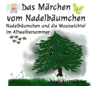 Dies ist die 26. Geschichte des Märchens vom Nadelbäumchen. Es bemerkt plötzlich dunkelgrüne Polster an seinem Stamm und auf der Wiese, die so kuschelweich aussehen wie das Fell des kleinen Teddys, der einmal auf seiner Wiese vergessen worden war. Von seinen Schutzfeen erfährt er, dass diese günen Polster Moos genannt werden. Als ein kleiner Junge auf die Büsche neben dem Nadelbäumchen zeigt und seine Mutter fragt, ob die Uroma ihre Haarnetze gewaschen und zum Trocknen da abgelegt habe, fallen dem Nadelbäumchen viele zarte, silbrig schimmernde Netze auf. Nach einem kurzen Nieselregen scheint die Sonne wieder und plötzlich glitzern diese Netze wie Brillanten. Marini, der rote Marienkäfer mit den sieben schwarzen Punkten, erzählt dem Nadelbäumchen, es handele sich dabei um Brillanten, die die Mooswichtel für Wibold und Feechtel gestreut hätten, um sie auf ihrer Hochzeitsreise zu begrüßen. Ein Mooswichtel, dass sich dem nadelbäumchen als Moosi vorstellt, sagt ihm jedoch, dass Marini geflunkert habe. Moosi erklärt ihm dass diese glitzernden Netzte Spinnweben sind, auf denen sich winzigen Wassertöpfchen halten. Diese feinen Netze vergleichen manche Menschen mit den Haarnetzen, mit denen ältere Damen ihre Frisur zusammenhalten. Nadelbäumchen versteht nun, wieso man diese Erscheinung Altweibersommer nennt.