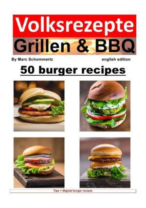 Welcome to my book "50 Burger Recipes" from the book series "Grilling and BBQ People's Recipes". My name is Marc Schommertz and I am not only a passionate author, but also an enthusiastic hobby cook. In this book, I would like to present you with a variety of delicious burger grill recipes that have been specially developed for the grill. Burgers have become a true icon of international cuisine over the last few decades. Originally created in the USA, burgers have now spread all over the world and are now an integral part of any good meal plan. But what makes a good burger? What are the differences between the different types of burgers? And how can we round off our burgers perfectly with the right toppings, sauces and toppings? The main part of this book consists of 50 varied grilling recipes that have been specially developed for the grill. Here you will find classic burgers such as the cheese burger and the BBQ bacon burger, but also creative variations such as the mushroom Swiss burger or the guacamole burger. Each recipe is explained in detail and includes all the ingredients and steps needed to prepare the perfect burger. I hope this book will help you expand your cooking skills and discover new flavors on the grill. Whether you are a seasoned grill master or just taking your first steps in the world of grilling, Burger Recipes will provide you with a wealth of ideas and inspiration. I hope you enjoy reading and trying out the recipes. Be amazed by the flavors and combinations and enjoy the world of grilled burgers!