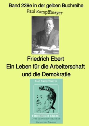 Paul Kampffmeyer erzählt in diesem Buch über das Leben des1871 in Heidelberg geborenen Friedrich Ebert, der in ärmlichen Verhältnissen aufwuchs. Sein Vater war Schneidermeister. Fritz Ebert lernte sein Handwerk bei einem Sattlermeister und ging dann auf Wanderschaft durch die deutschen Lande. Es folgten erste politische Lehrjahre. Er wurde zu einem Führer der Arbeitermassenbewegung fern vom  unfruchtbaren Radikalismus. Ebert wurde Arbeitersekretär und Kommunalpolitiker. Friedrich Ebert setzte sich für Verständigungsfrieden und Demokratie ein. Eberts Verdienste nach 1918 um den jungen demokratischen Staat werden von Paul Kampffmeyer eingehend beschrieben. Zu früh endete das Leben des ersten deutschen Reichspräsidenten der Weimarer Republik. Mit vielen Bildern und Zusatzinformationen wird dieser Band neu herausgegeben von Jürgen Ruszkowski. - Rezession: Ich bin immer wieder begeistert von der „Gelben Buchreihe“. Die Bände reißen einen einfach mit. Inzwischen habe ich ca. 20 Bände erworben und freue mich immer wieder, wenn ein neues Buch erscheint. oder: Sämtliche von Jürgen Ruszkowski aus Hamburg herausgegebene Bücher sind absolute Highlights. Dieser Band macht da keine Ausnahme. Sehr interessante und abwechslungsreiche Themen aus verschiedenen Zeit-Epochen, die mich von der ersten bis zur letzten Seite gefesselt haben! Man kann nur staunen, was der Mann in seinem Ruhestand schon veröffentlicht hat. Alle Achtung!