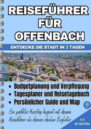 Dieser Reiseführer begleitet dich durch deinen unvergesslichen Aufenthalt in Offenbach am Main. Er unterstützt dich von der Planung bis zur Verpflegung dabei, das Beste aus deinem Besuch herauszuholen, ohne dein Budget zu strapazieren. Innerhalb von nur drei Tagen kannst du die faszinierende Geschichte, beeindruckende Sehenswürdigkeiten und lokale Spezialitäten der Stadt erleben. Lass dich von dem gut erhaltenen historischen Stadtbild, den charmanten Vierteln, den grünen Parks und den informativen Museen inspirieren und tauche in die einzigartige Atmosphäre von Offenbach ein. Mit diesem Reiseführer kannst du unvergessliche Erinnerungen schaffen, während du dein Budget im Blick behältst.