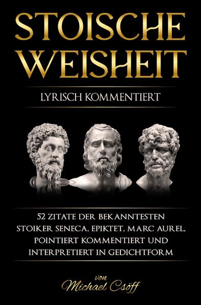 Die stoische Philosophie zieht seit über 2000 Jahren die Menschen in ihren Bann. Erfolgreiche Unternehmer, Führungspersönlichkeiten, Sportler und Leistungsträger aller Art rund um den Globus schwärmen gerade in der letzten Zeit wieder für die stoische Weisheit. Es ist ihre lebenspraktische Anwendbarkeit, die sie auch für "Nicht-Philosophen" - für Praktiker, die voll im Leben stehen sowie für alle Menschen, die sich mehr Klarheit und persönlichen Erfolg in ihrem Leben wünschen - so attraktiv und interessant macht. Der Stoizismus (oder die Stoa - das Lehrgebäude der Stoiker) gibt uns Ideen und Prinzipien an die Hand, wie wir mit den inneren und äußeren Wirrungen, Ablenkungen, Versuchungen und Schicksalsschlägen des Lebens erfolgreich umgehen können. Er zeigt uns überzeugend auf: Die Lösung liegt in uns selbst. Immer. Dieses Büchlein gibt anhand von 52 ausgewählten stoischen Zitaten bzw. Textauszügen einen wesentlichen Einblick in die stoische Philosophie. Die Kommentierungen der einzelnen Textstellen - immer auf der gegenüberliegenden Seite stehend - lenken das Augenmerk der Leser und Leserinnen und Leser auf wichtige Aspekte, schaffen Alltagsbezüge und geben Anregungen hinsichtlich der Relevanz für unser eigenes Leben. Als einzigartiger Bonus ist jedem stoischen Zitat zudem ein kurzes, klassisch gereimtes Gedicht zugeordnet, das die zitierte Textstelle noch einmal individuell kommentiert und lyrisch interpretiert. Das Buch stellt keine wissenschaftliche Einführung oder Abhandlung über den Stoizismus dar. Es lässt sich eher im Bereich der Ratgeber- oder Selbsthilfeliteratur verorten. Es vermittelt die stoische Idee auf einfache, kreative und unterhaltsame Art, und bietet damit Hilfe zur Selbsthilfe im besten Sinne. Den verwendeten Zitaten liegen hauptsächlich diese spät-stoischen Texte zugrunde: - Seneca: Vom glückseligen Leben - Seneca: Von der Kürze des Lebens - Epiktet: Handbüchlein der stoischen Moral - Marc Aurel: Meditationen (Selbstbetrachtungen)