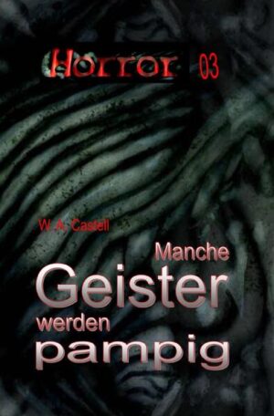 HORROR 003 Buchausgabe: Manche Geister werden pampig W. A. Castell: "Das Comeback des großen Erzählers!" Die Reihe GEISTER-KRIMI erschien im Kelter Verlag, Hamburg. Einer der beliebtesten Autoren innerhalb dieser Reihe hieß W. A. Castell. Er und W. A. Hary sind... Brüder! W. A. Castell ist zwar der ältere, aber der jüngere benutzte als erster ihren gemeinsamen Nachnamen, und da beide die gleichen Initialen haben (bei W. A. Castell stehen sie für Werner Andreas), musste sich Werner einen anderen Namen zulegen, um Verwechslungen vorzubeugen. So benutzte er kurzerhand den Mädchennamen seiner österreichischen Ehefrau: Castell! W. A. Hary, der geistige Vater unter anderem von TEUFELSJÄGER MARK TATE, sagt über seinen leiblichen Bruder: „Er ist der brillanteste Erzähler, an dessen Lippen ich je gehängt habe! Wenn er zum Beispiel aus dem Kino kam, hat er mir in meiner Kindheit immer alles nacherzählt - und das war spannender als jeder Film in Wirklichkeit sein kann!“ Viele Jahre mussten wir auf W. A. Castell und seine Erzählkunst verzichten. Jetzt feiert er endlich sein Comeback mit diesem großartigen Roman! Impressum: Copyright dieser Ausgabe 2013 by HARY-PRODUCTION * Canadastraße 30 * 66482 Zweibrücken * ISSN 1614-3299 Buchgestaltung: Anistasius