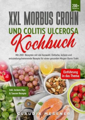 Dieses Morbus Crohn-Colitis Ulcerosa-Kochbuch ist voll von köstlichen, leicht zuzubereitenden Rezepten! Mit über 150+ Rezepten zur Auswahl, finden Sie in diesem Kochbuch bestimmt das, wonach Sie suchen... Was versteht man unter Morbus Crohn? Morbus Crohn ist eine chronische, langfristige Erkrankung, bei der sich Teile des Verdauungssystems entzünden. Es handelt sich um eine Form der sogenannten entzündlichen Darmerkrankung. Morbus Crohn tritt am häufigsten im Dünn- und Dickdarm auf, kann aber jeden Teil des Magen-Darm-Trakts betreffen, vom Mund bis zum Anus. Einige Abschnitte des Gastrointestinaltrakts können betroffen sein, während andere Teile ausgelassen werden können. & Colitis Ulcerosa? Colitis ulcerosa (UC) ist eine entzündliche Darmerkrankung. Sie verursacht Reizungen, Entzündungen und Geschwüre in der Auskleidung des Dickdarms (auch Kolon genannt). Es gibt keine Heilung, und die Symptome treten in der Regel ein Leben lang immer wieder auf. Die richtigen Behandlungen können Ihnen jedoch helfen, die Krankheit in den Griff zu bekommen. Colitis ulcerosa vs. Morbus Crohn vs. Reizdarm Andere Darmerkrankungen können einige der gleichen Symptome aufweisen. •Colitis ulcerosa betrifft nur den Dickdarm und seine Auskleidung. •Morbus Crohn verursacht zwar Entzündungen, betrifft aber auch andere Stellen im Verdauungstrakt. •Das Reizdarmsyndrom hat einige der gleichen Symptome wie CU, verursacht aber keine Entzündungen oder Geschwüre. Stattdessen handelt es sich um ein Problem mit den Muskeln in Ihrem Darm. (mehr Informationen finden Sie im Buch) Sie sind auf der Suche nach … ✅ 200+ leckere Rezepte für Morbus Crohn und Colitis Ulcerosa (u.a. Frühstück, Fischgerichte, Fleischgerichte, Salate, Suppen, Snacks und Desserts) ✅ Einführung in das Thema ✅ Den richtigen Zutaten ✅ Inklusive leckere Saucen & Dips Rezepte Leckere Gerichte und gute Anhaltspunkte gefällig? Dann greifen Sie jetzt zu!