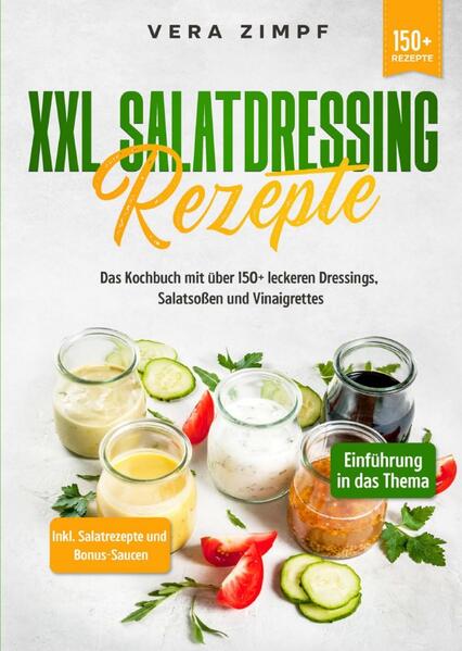 Dieses Salatdressing-Kochbuch ist voll von köstlichen, leicht zuzubereitenden Rezepten! Mit über 150+ Rezepten zur Auswahl, finden Sie in diesem Kochbuch bestimmt das, wonach Sie suchen... Was macht ein hausgemachtes Dressing gesund? Wenn ein Dressing hausgemacht ist, ist es in den meisten Fällen auch gesund. Es enthält keine Konservierungs- und Zusatzstoffe, die in gekauften Dressings enthalten sind. Ein Dressing muss die folgenden Richtlinien erfüllen, um als gesund zu gelten: Enthält keine verarbeiteten Zutaten oder Zusatzstoffe - kein Sojalecithin, Maissirup mit hohem Fructosegehalt, Zucker und andere verarbeitete Zusatzstoffe, die gekaufte Dressings jahrelang haltbar machen. Außerdem enthält es keine verarbeiteten Öle wie Raps- oder Pflanzenöl. Diese Öle wurden raffiniert, wodurch ihnen ein Teil ihres Nährwerts genommen wurde. Wenig oder kein Zucker - Übermäßiger Zuckerkonsum wird mit Diabetes, Fettleibigkeit und Herzkrankheiten in Verbindung gebracht. Wenn ein Dressing einen Hauch von Süße braucht, werden natürliche Zuckerarten wie Honig oder Ahornsirup in geringen Mengen verwendet. Enthält echte Lebensmittel - Im Allgemeinen bestehen gesunde Dressings aus echten Lebensmitteln, die nur wenige oder weniger Zutaten enthalten. (mehr Informationen finden Sie im Buch) Sie sind auf der Suche nach … ✅ 150+ leckere Dressing-Rezepte (u.a. French Dressings, Yoghurt-Dressings, Sourcream-Dressings, Vinaigrette-Dressings uvm.) ✅ Einführung in das Thema ✅ Den richtigen Zutaten ✅ Inklusive leckeren Salat und Saucen-Rezepte Leckere Gerichte und gute Anhaltspunkte gefällig? Dann greifen Sie jetzt zu!