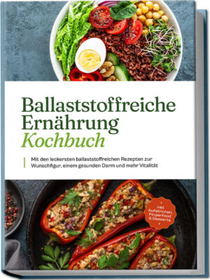 Ballaststoffreiche Ernährung: Mit abwechslungsreichen und köstlichen Rezepten zu mehr Darmgesundheit und Wohlbefinden Bei der Verdauung hakt’s, Sie kämpfen mit Heißhungerattacken und der ersehnte Gewichtsverlust will sich auch nicht einstellen? Dann fehlt es Ihnen vielleicht ganz einfach an einem unscheinbaren Grundmaterial: An Ballaststoffen, die entgegen ihrer Namensgebung überhaupt nicht beschweren, sondern stattdessen für Leichtigkeit im Darm sorgen. Mit denen können Sie Ihren Körper gerne reichlich verwöhnen und wie das schmackhaft und abwechslungsreich klappt, zeigt Ihnen dieses Kochbuch. Sie machen lange satt, stabilisieren den Blutzucker, sorgen für eine rasche Darmpassage und füttern ganz nebenbei auch noch unsere lebensnotwendigen Darmbakterien: Ballaststoffe, die unverdaulichen Fasern aus Vollkornbrot & Co., die dadurch zu Ihren besten Verbündeten gegen Übergewicht, Verstopfung, Diabetes Typ II, schlechte Cholesterinwerte und sogar Darmkrebs avancieren. In der modernen Ernährung kommen Sie allerdings oft sträflich zu kurz - doch damit ist jetzt Schluss! Denn hier entdecken Sie vielfältige Schlemmerideen, die mit der vollen Ladung an Ballaststoffen punkten und dabei auch noch unschlagbar lecker schmecken. Von Linsencurry über Hackfleisch-Quinoapfanne bis hin zu Pflaumenkuchen finden Veggies, Fleischfans, Fisch-Freaks und Naschkatzen gleichermaßen Auswahl und können sich so mit jedem Frühstück, Abendessen oder Snack so richtig etwas Gutes tun. Ballaststoffe klingt nach staubigem Vollkorn? Längst nicht mehr! Denn die moderne Küche kennt reihenweise köstliche Vollkornprodukte und setzt nebenbei auf ballaststoffreiches Gemüse und raffiniertes Superfood - für volle Gesundheit bei vollem Geschmack. Zudem sind die einfach nachzukochenden Rezepte absolut einsteigertauglich und so zaubern auch Eilige & Unerfahrene im Handumdrehen herrliche Leckerbissen auf den Tisch. Frühstück & Brotzeit: Mit Blaubeer-Frühstücksmuffins, ballaststoffreichem Müsli, veganem Eiweiß-Brot oder Feta-Linsen-Aufstrich gönnen Sie sich wahre Ballaststoffbomben zum Tagesstart oder als gesunde Brotzeit. Für den kleinen Hunger: 5-Zutaten-Salat, Bohneneintopf, Süßkartoffel-Curry-Suppe oder Lachsrollen eignen sich perfekt als Vorspeise, leichte Mahlzeit oder einfach für zwischendurch. Lange satt mit Fisch & Fleisch: Ballaststoffreiche Hauptgerichte wie Nuss-Pute, Schweinefleisch mit grünen Bohnen, Curry-Wirsing mit Seelachs oder Poke-Bowl mit Thunfisch sorgen für langanhaltende Sättigung und maximalen Geschmack. Raffinierte Veggie-Hits: Ob Vegetarier oder Veganer, bei Quiche mit Tomaten und Spinat, Kürbis-Kohl-Gratin, veganer Linsenbolognese oder Kichererbsen-Couscous-Pfanne kommen gesundheitsbewusste Genießer voll auf ihre Kosten. Süße Verführung: Früchte-Grütze, Porridge-Brownies, Avocado-Schoko-Pudding oder Kirschparfait liefern verdauungsfreundliche Köstlichkeiten für Naschkatzen. Mit diesem sorgfältig erstellten Kochbuch bringen Sie Ballast in den Darm und Leichtigkeit ins Leben und entdecken jeden Tag aufs Neue potenzielle Lieblingsgerichte. Ob Sie endlich der schlanken Linie näherkommen wollen, Ihre Verdauung ankurbeln oder ganz grundsätzlich für Gesundheit und Abwechslung auf dem Teller sorgen - hier finden Sie reichlich Auswahl für jeden Geschmack.