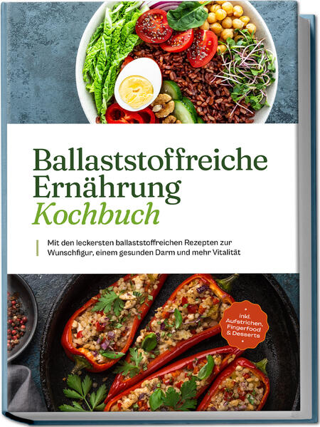 Ballaststoffreiche Ernährung: Mit abwechslungsreichen und köstlichen Rezepten zu mehr Darmgesundheit und Wohlbefinden Bei der Verdauung hakt’s, Sie kämpfen mit Heißhungerattacken und der ersehnte Gewichtsverlust will sich auch nicht einstellen? Dann fehlt es Ihnen vielleicht ganz einfach an einem unscheinbaren Grundmaterial: An Ballaststoffen, die entgegen ihrer Namensgebung überhaupt nicht beschweren, sondern stattdessen für Leichtigkeit im Darm sorgen. Mit denen können Sie Ihren Körper gerne reichlich verwöhnen und wie das schmackhaft und abwechslungsreich klappt, zeigt Ihnen dieses Kochbuch. Sie machen lange satt, stabilisieren den Blutzucker, sorgen für eine rasche Darmpassage und füttern ganz nebenbei auch noch unsere lebensnotwendigen Darmbakterien: Ballaststoffe, die unverdaulichen Fasern aus Vollkornbrot & Co., die dadurch zu Ihren besten Verbündeten gegen Übergewicht, Verstopfung, Diabetes Typ II, schlechte Cholesterinwerte und sogar Darmkrebs avancieren. In der modernen Ernährung kommen Sie allerdings oft sträflich zu kurz - doch damit ist jetzt Schluss! Denn hier entdecken Sie vielfältige Schlemmerideen, die mit der vollen Ladung an Ballaststoffen punkten und dabei auch noch unschlagbar lecker schmecken. Von Linsencurry über Hackfleisch-Quinoapfanne bis hin zu Pflaumenkuchen finden Veggies, Fleischfans, Fisch-Freaks und Naschkatzen gleichermaßen Auswahl und können sich so mit jedem Frühstück, Abendessen oder Snack so richtig etwas Gutes tun. Ballaststoffe klingt nach staubigem Vollkorn? Längst nicht mehr! Denn die moderne Küche kennt reihenweise köstliche Vollkornprodukte und setzt nebenbei auf ballaststoffreiches Gemüse und raffiniertes Superfood - für volle Gesundheit bei vollem Geschmack. Zudem sind die einfach nachzukochenden Rezepte absolut einsteigertauglich und so zaubern auch Eilige & Unerfahrene im Handumdrehen herrliche Leckerbissen auf den Tisch. Frühstück & Brotzeit: Mit Blaubeer-Frühstücksmuffins, ballaststoffreichem Müsli, veganem Eiweiß-Brot oder Feta-Linsen-Aufstrich gönnen Sie sich wahre Ballaststoffbomben zum Tagesstart oder als gesunde Brotzeit. Für den kleinen Hunger: 5-Zutaten-Salat, Bohneneintopf, Süßkartoffel-Curry-Suppe oder Lachsrollen eignen sich perfekt als Vorspeise, leichte Mahlzeit oder einfach für zwischendurch. Lange satt mit Fisch & Fleisch: Ballaststoffreiche Hauptgerichte wie Nuss-Pute, Schweinefleisch mit grünen Bohnen, Curry-Wirsing mit Seelachs oder Poke-Bowl mit Thunfisch sorgen für langanhaltende Sättigung und maximalen Geschmack. Raffinierte Veggie-Hits: Ob Vegetarier oder Veganer, bei Quiche mit Tomaten und Spinat, Kürbis-Kohl-Gratin, veganer Linsenbolognese oder Kichererbsen-Couscous-Pfanne kommen gesundheitsbewusste Genießer voll auf ihre Kosten. Süße Verführung: Früchte-Grütze, Porridge-Brownies, Avocado-Schoko-Pudding oder Kirschparfait liefern verdauungsfreundliche Köstlichkeiten für Naschkatzen. Mit diesem sorgfältig erstellten Kochbuch bringen Sie Ballast in den Darm und Leichtigkeit ins Leben und entdecken jeden Tag aufs Neue potenzielle Lieblingsgerichte. Ob Sie endlich der schlanken Linie näherkommen wollen, Ihre Verdauung ankurbeln oder ganz grundsätzlich für Gesundheit und Abwechslung auf dem Teller sorgen - hier finden Sie reichlich Auswahl für jeden Geschmack.