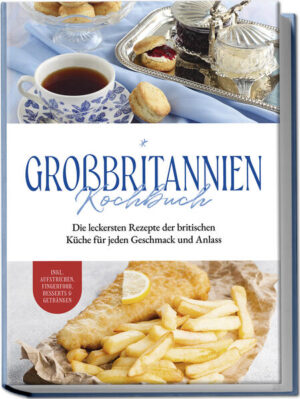 Rezepte aus Großbritannien: Kreative, vielfältige und unwiderstehlich leckere Schlemmer-Ideen aus dem britischen Königreich Großbritannien ist Ihnen als Superstar des Rock’n’Roll, der Royal Family und des Great Empire bekannt - aber gerade für kulinarische Höhenflüge wird das Kingdom nicht gerühmt? Ein häufiger Irrtum, denn die einst als wenig verlockend geschmähte Inselküche hat sich längst zum Feinschmecker-Paradies gemausert - und mit diesem Buch holen Sie sich original britischen Genuss ganz einfach auf den Tisch! Fish & Chips sind vielleicht nicht der Gipfel des Gourmet-Genusses, aber wer die britische Küche nicht weiter kennt, hat eine Menge verpasst! Denn das heutige Essen auf die feine englische Art schöpft nicht nur aus der ungeahnt reichhaltigen und rustikal-deftigen Tradition der Insel selbst, sondern kombiniert vielfältige Einflüsse wie Asiatisch oder Indisch aus dem gesamten ehemaligen Empire. Kein Wunder also, dass britische Spezialitäten heute definitiv zum Genießer-Repertoire gehören, und hier erleben Sie die ganze Vielfalt: Vom legendären Frühstück über Salate, Snacks und Suppen bis hin zu herzhaften Hauptgerichten mit Fleisch und Fisch sowie verführerischen Desserts entdecken Sie hier Schlemmerei für jede Situation - und da das hippe Königreich stets am Puls der Zeit ist, kommen auch Veganer und Vegetarier voll auf ihre Kosten. Komplizierte Zutatenbeschaffung? Keine Sorge! Bodenständige Klassiker bilden die Basics vieler Rezepte, was Sie darüber hinaus benötigen, finden Sie längst im gut sortierten Einzelhandel, und dazu gelingen die kinderleichten Schritt-für-Schritt-Anleitungen auch Kochtopf-Newcomern auf Anhieb! English Breakfast: Beginnen Sie den Tag mit Full English Breakfast, Crumpet-Frühstückspfannkuchen, Schoko-Haferbrei oder traditionellem Frühstücksfleisch wie im mondänen London-Hotel. Snacks, Suppen & Salate: Hähnchen-Curry-Coronation-Salat, Mulligatawny-Pfeffer-Suppe, Windsor-Suppe oder Five-o‘clock-Scotch-Eggs sind perfekt als Vorspeise oder für den kleinen Hunger. Go Veggie! Mit Veganer Shepherd’s Pie, Bubble and Squeak-Gemüse-Bratkartoffeln, Süßkartoffelsuppe oder Kohlsalat genießen Vegetarier und Veganer Gourmet-Genuss der modernen Art. Klassiker mit Fisch und Fleisch: Clam-Showder-Muschelsuppe, Fish Pie, Beef Wellington oder Kalbfleisch-Auflauf bringen herzhaft-deftige Britannien-Tradition auf den Teller. Süße Berühmtheiten & Drinks: Ob zum legendären Five-o’clock-Tea oder nach dem Essen - süße Jam-Roly-Poly-Teigrollen, Erdbeer-Baiser, Pimm’ s Frucht-Bowle oder Zitronen-Gin sind immer eine Genuss-Sünde wert. Dieses Kochbuch liefert britischen Speisegenuss frei Haus und zeigt Ihnen die überraschende Vielfalt der Königreich-Küche. Mit zusätzlichen Rezepten für Saucen, Dips & Co. wie Rotweinsauce oder Brandy-Vanille-Butter runden Sie jedes Gericht perfekt ab und sorgen für Rundum-Genuss auf die echte englische Art.