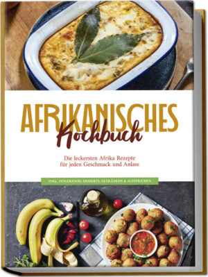 Afrikanisches Kochbuch: Schmackhafte, vielfältige und unkomplizierte Köstlichkeiten aus der Weite des afrikanischen Kontinents Die endlosen Dünen der Sahara-Wüste, einzigartige Tierwelten, grandiose Strandkulissen und orientalisch anmutendes Basartreiben: Afrika beeindruckt mit gigantischer Vielfalt und genau das zeigt sich auch in der Küche. Um diese zu erkunden, müssen Sie jedoch keinen Flug buchen - schnappen Sie sich einfach dieses Kochbuch und begeben Sie sich auf die Schlemmerreise! Mediterran-arabische Einflüsse im Norden, nahrhafte Eintöpfe im Westen, asiatisch-europäischer Einschlag im Süden und ein gehaltvoller Mix aus Indisch-Arabisch im Herzen des Kontinents: Afrikas Küchen bilden die lange und spannende Geschichte der Wiege der Menschheit ab und haben heute für jeden Geschmack reichlich Auswahl in petto. Mit diesem Buch unternehmen Sie einen kulinarischen Streifzug durch die unterschiedlichen Regionen und holen sich den Originalgeschmack Afrikas ganz einfach nach Hause. Bei den abwechslungsreichen Rezepten ist für alle Vorlieben etwas dabei - von leicht und frisch über würzig und deftig bis hin zu süß-raffiniert entdecken Sie hier verschiedenste Leckereien für den kleinen und den großen Hunger. Ob Veggie, überzeugter Fleischesser oder Fischfreund, hier kommt jeder auf seine Kosten, und das klappt dank Supermarkt & Spezialitätenläden längst auch hierzulande problemlos. Teuer oder kompliziert? Ganz im Gegenteil! Afrikanisches Essen soll vor allem satt machen und so basieren viele Gerichte auf bodenständigen Grundzutaten und stehen dank einfacher Schritt-für-Schritt-Anleitungen auch bei Ungeübten im Handumdrehen auf dem Tisch. Frühstück & Brote: Marokkanische Pfannkuchen, Foul, Batbout oder kenianisches Elefantenbeinbrot liefern reichlich Power für einen langen Tag. Kleine Köstlichkeiten: Mit Suppen, Salaten oder Snacks wie südafrikanischer Bananensuppe, Kachumbari, Swahili Bimi oder Taktouka haben Sie jederzeit eine leckere Vorspeise oder Zwischenmahlzeit zur Hand. Satt mit Fisch & Fleisch: Curryhuhn aus Kenia, Bobotie, Cape Kedgeree oder Fischeintopf aus Kenia sind unvergleichlich herzhaft und deftig. Vegetarisch-vegane Spezialitäten: Würzige Schlemmereien wie afrikanischer Erdnusseintopf, Messir Wot, Mesaka’a oder Gemüseeintopf aus Marokko begeistern nicht nur Veggies. Desserts & Getränke: Malva-Pudding, süßer Couscous, Citronade Tunisienne oder Bissap sorgen für besondere Genussmomente. Holen Sie sich mit diesem Buch Afrikas Küchenwelt ganz einfach auf den Teller und entdecken Sie außergewöhnliche Aromen und Geschmäcker. Mit zusätzlichen Rezepten für Saucen, Dips, Gewürzmischungen & Co. wie Curry-Dattel-Dip, Berbere-Sauce, Massai-Grillgewürz oder Baharat runden Sie zudem jedes Gericht ab und sorgen für originalen Afrika-Flair.