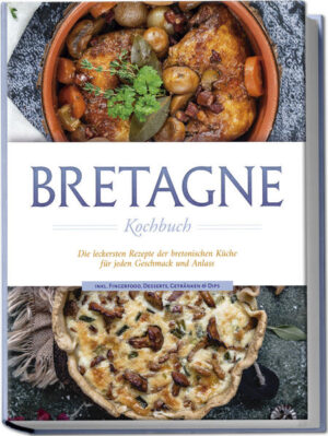 Bretagne-Rezeptbuch: Authentische, vielfältige und einzigartig leckere Rezepte aus der französischen Genuss-Region Majestätische Klippenlandschaft, malerische Buchten, Traumstrände und reizvolle Dörfer: Alleine landschaftlich ist die Bretagne als Urlaubsziel ein Volltreffer - doch getoppt wird das Erlebnis erst durch die unvergleichliche Küche. Dafür müssen Sie sich zum Glück nicht einmal auf die Reise begeben, denn mit diesem Kochbuch holen Sie sich Bretagne pur ganz einfach auf den Tisch. Das Meer liefert Fisch, Muscheln und Meeresfrüchte, die fruchtbare Landschaft steuert zartes Gemüse und würzige Kräuter bei und seit Generationen gepflegte Tradition vereint den Reichtum des Landes zu einzigartigem Geschmack - all das zusammen ergibt die bretonische Küche, die auch innerhalb Frankreichs einen legendären Ruf genießt. Neben berühmten Spezialitäten wie herzhaften Galettes, süßen Crêpes, Meeresfrüchten oder Cidre bietet sie eine Riesenauswahl an weniger bekannten Köstlichkeiten, bei denen für jeden Geschmack etwas dabei ist. Von lokalen Frühstücksideen über Salate, Suppen und Snacks bis hin zu herzhaften Hauptgerichten finden Fleischfreunde, Fischliebhaber und Veggies in diesem Buch jede Menge kulinarische Inspirationen und selbstverständlich kommen auch Naschkatzen auf ihre Kosten. Kompliziert? Ganz und gar nicht! Denn die bretonische Küche ist zwar im Geschmack raffiniert, in puncto Zutaten und Zubereitung jedoch unkompliziert und bodenständig, sodass die Köstlichkeiten auch hierzulande problemlos gelingen. Dank kinderleichter Schritt-für-Schritt-Rezepte kreieren auch ungeübte Köche auf Anhieb geschmackliche Erfolgserlebnisse und mit zusätzlichen Profi-Tipps & Tricks sorgen Sie für Genuss wie im Urlaub. Bretonisches Frühstück: Genießen Sie mit Brunch-Crêpes, Galette-Saucisse, Riz-au-lait-Milchreis oder Bauernfrühstück den Morgen à la Bretagne. Kleines & Feines: Suppen, Salate, Snacks oder Dips wie bretonischer Algensalat, bretonische Buchweizensuppe, Quiche mit Salicorne oder Karamell-Creme mit gesalzener Butter sind ideal als Vorspeise oder leichte Mahlzeit. Schlemmereien mit Fisch & Fleisch: Entdecken Sie traditionelle Köstlichkeiten zum Sattwerden wie Galette mit Meeresfrüchten, bretonischen Hummer mit Tagliatelle, Hähnchen in Cidre oder klassisches Cassoulet. Veggie-Hits: Vegetarier und Veganer finden bei bretonischem Ratatouille, Galettes mit Ziegenkäse und Blattspinat, veganem Zwiebelkuchen oder Kartoffelgratin neue Lieblingsgerichte. Genussmomente: Desserts & Drinks wie Tarte Tatin, Quatre-Quarts-Kuchen, Cider-Cocktail oder bretonischer Winter-Daiquiri sorgen für Geschmacksglück pur im Alltag. Dieses Kochbuch zaubert Ihnen original Bretagne-Flair auf den Teller und zeigt Ihnen die Vielfalt der bretonischen Speisetradition. Ob Sie Urlaubserinnerungen aufleben lassen wollen, bereits Fan der französischen Küche sind oder einfach gerne Neues entdecken - hier werden Sie reichlich fündig.