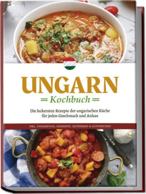 Ungarisches Kochbuch: Köstliche, vielfältige und authentische Leckereien aus dem Urlaubsparadies am Balaton Ungarische Gulaschsuppe hat längst Weltruhm erlangt: Wenn es draußen ungemütlich wird, gibt es nichts Besseres, um Leib und Seele so richtig zu wärmen. Doch neben dem legendären Eintopf hat die Küche Ungarns noch jede Menge weitere Köstlichkeiten zu bieten - also schnappen Sie sich dieses Kochbuch und tauchen Sie in eine einzigartige Genusswelt ein! Die jahrhundertealte Basis traditioneller Bauernküche, angereichert mit zahlreichen raffinierten Einflüssen aus dem osmanischen, österreichischen oder auch kroatisch-jugoslawischen Bereich: Zusammen ergibt dies eine unverwechselbar würzige, aromatische und vielfältige Speisekultur - die Küche Ungarns, wie wir sie heute kennen. Reichlich Paprika in allen Variationen sowie Sauerrahm bilden das Herzstück vieler köstlicher Spezialitäten, die unkompliziert, geschmacklich perfekt abgerundet und nahrhaft zugleich sind. Ob legendäre Fleischgerichte, kreative Fisch-Leckereien aus Plattensee-Zander, Veggie-Köstlichkeiten oder sündig-süße Dessertkreationen, in diesem Buch entdecken Sie eine Riesenauswahl an Schlemmereien für jeden Geschmack, die noch dazu oft im Handumdrehen auf dem Tisch stehen. Und wie steht’s um die Zutaten? Kein Problem! Die meisten Lebensmittel gehören auch hierzulande zu den Grundnahrungsmitteln und einige Spezialzutaten wie Vegeta-Gewürz oder Debreziner Würstchen finden Sie längst in gut sortierten Supermärkten. Zudem gelingen die kinderleichten Rezepte auch ungeübten Köchen und so bekommen Sie auch nach einem stressigen Tag mit wenigen Handgriffen die ganze Familie satt. Für den kleinen Hunger: Ob zu Frühstück, Brotzeit oder für zwischendurch, Túróstáska, ungarisches Maismehlbrot, Langos oder Palatschinken machen immer eine gute Figur. Vorspeisen & Beilagen: Bei Suppen, Salaten und Beilagen wie ungarischem Paprikasalat, ungarischer Gulaschsuppe, Töltött tojás oder ungarischem Paprikagemüse zeigt sich Ungarn von seiner würzigen Seite. Weltbekannte Köstlichkeiten: In Fisch- und Fleischgerichten wie Szegediner Krautfleisch, ungarischem Paprikahähnchen, Fischpörkölt oder Fogas mit Griebenkruste läuft die ungarische Küche zur Höchstform auf. Vegetarisch-vegane Leckereien: Ungarisches Pilzgulasch, Tócsi, ungarische Eierspeise oder Houby Parpikás machen nicht nur Veggies satt und glücklich. Süßes & Getränke: Gönnen Sie sich mit Blaubeerengrießbrei, Aranygaluska, Krampampuli oder ungarischer Zitronenlimonade kleine Genussmomente im Alltag. Dieses Buch nimmt Sie mit auf eine Schlemmerreise durch Ungarns Küche und zeigt Ihnen das Land von seiner kulinarischen Seite. Mit zusätzlichen Rezepten für ungarischen Brotaufstrich, Gewürzbutter oder Gulasch-Gewürz runden Sie die lokalen Spezialitäten perfekt ab und sorgen für rundum authentische Geschmackserlebnisse.