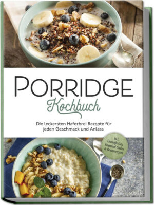 Porridge-Rezeptbuch: Schmackhafte, kreative und alltagstaugliche Ideen für den Haferklassiker Haferbrei ist langweilig? Von wegen! Denn unter dem modernen Namen „Porridge” hat das Gericht längst nichts mehr mit der Schonkost aus Kindertagen zu tun, sondern bietet eine Riesenauswahl an köstlichen Gerichten. Dabei bleibt er herrlich gesund - und wenn Sie sich jeden Tag ein Stückchen Haferglück gönnen wollen, ist dieses Buch genau das Richtige für Sie! Gesundheitlich steht der Hafer ohnehin unschlagbar da: Ballaststoffe sorgen für die Verdauung, außerdem regelt er den Blutzucker, Eiweiß und verschiedene B-Vitamine finden sich reichlich und dazu liefert er ordentlich Power. Zum Porridge verarbeitet punktet er dann auch noch mit jeder Menge Geschmack und mit den Rezepten in diesem Buch kommt keine Langeweile auf. Ob klassisch zum Frühstück, in Salaten, Suppen und Broten, im herzhaft-deftigen Hauptgericht oder auch als Dessert - Porridge macht bei Tisch jederzeit eine gute Figur. Veggies, Fleischfans und Fischfreunde kommen hier genauso auf ihre Kosten wie Naschkatzen und Gesundheitsbewusste und entdecken eine Riesenauswahl an Schlemmereien für jeden Geschmack. Apropos Geschmack: Schmeckt dann alles gleich? Tut es nicht! Denn die liebevoll erstellten Rezeptideen lassen den neutralen Hafer optimal mit den übrigen Zutaten verschmelzen, sodass sich für jedes Gericht ganz neue Aromen ergeben. Darüber hinaus ist die Zubereitung der Leckereien dank einfacher Rezepte kinderleicht und klappt auch bei ungeübten Kochlöffelschwingern. Mit zusätzlichen Infos rund um Hafer, verschiedene Porridge-Grundformen sowie Zubereitungstipps holen Sie das Maximum an Genuss aus dem Superfood und entdecken immer wieder Überraschendes & Köstliches. Nicht nur morgens: Frühstücks- und Backideen wie fruchtige Overnight-Oats, Kräuterwaffeln, kernige Haferstangen oder Porridge-Möhrenkuchen schmecken den ganzen Tag. Für den kleinen Hunger: Rote-Bete-Salat, Kürbis-Porridge-Suppe, Proteinküchlein oder Porridge-Taler machen als Vorspeise, Beilage oder Snack eine gute Figur. Herzhaftes mit Fisch & Fleisch: Bei Thailändischem Porridgehähnchen, Gemüsepfanne mit Rinderfilet, Thunfisch-Porridge oder Krabbentopf wird im Handumdrehen die ganze Familie satt. Vegetarisch-vegane Hauptgerichte: Für Veggies bleiben bei deftigem Ei-Porridge, Spinat-Pilz-Topf, Miso-Porridge oder Winterauflauf keine Wünsche offen. Desserts, Shakes & Smoothies: Gönnen Sie sich mit tropischem Hafergrieß, Apfelstrudel-Porridge, Golden-Milk-Porridge oder Oat-Smoothie gesunde Genussmomente für zwischendurch. Dieses Kochbuch zeigt Ihnen, wie Sie den gesunden Brei ganz einfach in Ihren Speiseplan integrieren und dabei auch noch ungeahnte Schlemmereien entdecken. Beautyqueens können den Hafer zudem als Beautybooster verwenden und mit Zusatzrezepten wie Porridge-Hautkur oder Braunhirse-Porridge ihre Schönheit erstrahlen lassen.