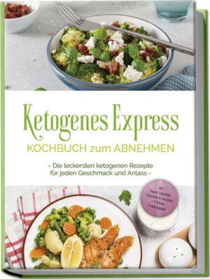 Ketogenes Express-Rezeptbuch: Leckere, abwechslungsreiche und figurfreundliche Köstlichkeiten für die alltagstaugliche 20-Minuten-Küche Sie wollen endlich abnehmen, aber nicht auf Genuss verzichten? Voller Geschmack und dabei trotzdem zur Traumfigur? Und das soll auch im stressigen Alltag klappen? Klingt zu viel verlangt, ist es aber nicht - und mit diesem Turbo-Keto-Kochbuch finden Sie heraus, wie's klappt! Ketogene Ernährung zielt darauf ab, durch starke Reduzierung der Kohlenhydrataufnahme den Ketose-Stoffwechsel zu erzwingen, bei dem der Körper eigene Fettpolster als Energielieferanten nutzt - zack, die Pfunde schmelzen. So simpel, so wirkungsvoll, und das Beste: Hungern müssen Sie dafür nicht, sondern stattdessen bei Protein und wertvollem Fett ordentlich zugreifen. In diesem Buch entdecken Sie eine Riesenauswahl an köstlichen Schlemmereien, die perfekt auf ketogene Diät zugeschnitten sind und Sie mit allen wichtigen Inhaltsstoffen optimal versorgen. Frühstück, leichte Mahlzeiten, sättigende Hauptgerichte und sogar kohlenhydratarme Desserts und Backwaren machen die Umstellung zum genussvollen Kinderspiel und eröffnen Ihnen ganz nebenbei noch völlig neue Geschmackshorizonte. Kompliziert und aufwändig? Ganz im Gegenteil! Denn alle Gerichte in diesem Buch stehen in höchstens 20 Minuten fix und fertig auf dem Tisch, sodass auch im größten Alltagsstress dem Keto-Konzept nichts im Wege steht! Zudem gelingen die einfachen Schritt-für-Schritt-Rezepte auf Anhieb und mit kompakten Basic-Infos zur ketogenen Ernährung können Sie Ihre Ernährungsroutine noch gezielter anpassen. Protein-Power am Morgen: Mit Avocado-Omelett, ketogenen Pancakes, Keto-Frühstücks-Chaffle oder Haferbrei mit Himbeeren starten Sie voller Energie in den Tag. Suppen, Snacks & Salate: Ob als kleine Mahlzeit oder zur Vorspeise, Veggie-Hackfleisch-Salat, Eiersalat auf ketogene Art und Mozzarella-Wraps mit Thunfisch machen immer eine gute Figur. Satt mit Fleisch & Fisch: Dank Hähnchen-Spießen, Schweinefilet mit buntem Gemüse, Thunfisch mit Blumenkohlreis oder Thailand-Curry mit Lachs können Sie nach Herzenslust schlemmen ohne Reue. Veggie-Leckereien: Vegetarier und Veganer erleben bei Zucchini-Spaghetti mit Avocadocreme, ketogene Ciabatta mit gebratenen Pilzen oder mediterranen Grünkohl-Wraps die volle Ladung Geschmack. Brot- & Dip-Kreationen: Kombinieren Sie keto-kompatibles Ofenbrot mit Keto-Käse-Dip oder Blumenkohl-Mousse. Genusszeit: Desserts und Drinks wie Kakao-Kugeln, ketogene Waffeln, Schoko-Nougat-Shake oder Himbeer-Minze-Smoothie schenken Ihnen kleine Glücksmomente im Alltag. Diese Rezeptsammlung bringt Sie dem Traum von der Bikinifigur ein gutes Stück näher und erteilt faden Verzichtsgefühlen eine klare Absage. Mit dem 28-Tage-Ernährungsplan im Bonusteil gelingt Ihnen der Einstieg noch leichter und Sie entdecken jeden Tag aufs Neue vielfältige Geschmackshighlights.