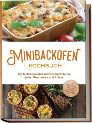 Minibackofen-Kochbuch: Vielfältige, köstliche und alltagstaugliche Rezeptideen, mit denen Sie aus dem kleinen Ofen großen Geschmack zaubern In Ihre Küche passt kein ganzer Herd, aber auf leckere Ofengerichte wollen Sie trotzdem nicht verzichten? Kein Problem! Denn dank eines kleinformatigen Küchenhelfers namens Minibackofen schöpfen Sie kulinarisch aus dem Vollen und was Sie damit alles auf den Tisch zaubern können, zeigt Ihnen dieses Kochbuch. Kleines Gerät, große Hilfe: So lässt sich der Minibackofen perfekt beschreiben, denn das unkomplizierte Küchenwunder macht nicht nur im Single-Haushalt das Leben leichter. Ob die Küche Ihrer Studentenbude winzig ist, in der neuen Wohnung der Ofen fehlt oder Sie das Heizen eines großen Backofens als Single für Verschwendung halten - ein Minibackofen braucht deutlich weniger Strom, nur etwa so viel Platz wie eine Mikrowelle und dabei steht er seinem großen Bruder in puncto Kochresultat um nichts nach. Feines Frühstück, Backwerk aller Art, Aufläufe, Braten, Lasagne oder Pizza und sogar verlockende Desserts kriegt der Minibackofen hin wie ein Großer und die perfekt zugeschnittenen Rezepte dafür finden Sie hier. Bei der Riesenauswahl kommen Veggies ebenso auf Ihre Kosten wie Fleisch- und Fischfans und auch, wer es sündig-süß oder aber fit und gesund mag, entdeckt immer wieder neue Schlemmereien. Kompliziert? Ganz im Gegenteil! Denn so unkompliziert wie der Ofen selbst sind auch die Rezepte und dank Alltagstauglichkeit und kinderleichter Schritt-für-Schritt-Anleitungen gelingen Sie auch Anfängern mühelos. Frühstücks-Hits: Gönnen Sie sich mit Bauernfrühstück, Rührei, Apfelpfannkuchen oder veganen Baked-Oats den perfekten Start in den Tag. Feine Kleinigkeiten: Mit Broten, Snacks und Gebäck wie Chia-Brot, Brownies, Pizzastangen oder Ofen-Falafel haben Sie jederzeit einen Leckerbissen zur Hand. Hauptgerichte mit Fisch & Fleisch: Curry-Hähnchen, Gyros-Makkaroni-Auflauf, Kartoffel-Lachs-Gratin oder Forelle in Thymiansalzkruste machen rundum satt und zufrieden. Veggie-Spezialitäten: Auch bei vegetarisch-veganen Leckereien wie Pilz-Lasagne, Zwiebelkuchen, gefüllten Auberginen oder Quinoabällen in Tomatensauce macht der Minibackofen eine gute Figur. Verführung pur: Bratapfel, Himbeer-Muffins, Zimt-Häppchen oder gebackener Zwetschgen-Pudding schenken Ihnen kleine Genussmomente im Alltag. Low-Carb und Fitness-Rezepte: Mit Hähnchen-Gratin, Steckrüben-Schnitzelauflauf, Lachs mit Romanesco oder Zucchini-Auflauf tun Sie Körper und Geschmackssinn zugleich etwas Gutes. Mit diesem Kochbuch holen Sie das Maximum aus Ihrem Minibackofen heraus und kreieren vom schnellen Snack bis hin zum Schlemmermenü Köstlichkeiten für jede Lebenslage. Ob Single-Küche, Pärchenhaushalt oder Studentenbude - hier findet jeder, was er sucht.