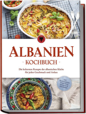 Albanisches Kochbuch: Abwechslungsreiche, mediterrane und unvergleichlich schmackhafte Leckereien aus dem Balkanland am Mittelmeer Albanien als Urlaubsland ist Ihnen unbekannt und von der Küche haben Sie auch noch nie etwas gehört? Da haben Sie aber jede Menge verpasst! Denn der Geheimtipp unter den Reiseparadiesen besticht nicht nur durch atemberaubende Strände, sondern auch durch eine verlockend reichhaltige Landesküche - und die bringt Ihnen dieses Kochbuch ganz einfach auf den Tisch! Deftige Fleischgerichte im Norden, reichlich Obst und Gemüse in der Mitte des Landes, feinste mediterrane Küche mit Oliven, Zitrusfrüchten & Co. im Süden und dazu Einflüsse aus der Türkei, dem Orient und aus Griechenland: Zusammen ergibt das die albanische Landesküche, die mit einer einzigartigen Vielfalt punktet. Intensive Aromen, reichlich Zwiebeln, Knoblauch und Gewürze sowie lokale Milchprodukte und Olivenöl sorgen für unverwechselbaren Geschmack und vereinen alte Traditionen aus allen Regionen. In diesem Buch finden Sie eine Vielzahl an köstlichen Originalrezepten für jeden Anlass und Geschmack und entdecken von Suppen und Salaten über deftige Hauptspeisen mit Fleisch und Fisch bis hin zu Veggie-Leckereien, Snacks und feinen Desserts zahlreiche Inspirationen für Ihr Albanien-Menü. Aufwendig und kompliziert? Das muss nicht sein! Denn die Gerichte bieten von alltagstauglicher Familienküche über schnellen Snack und Ruck-Zuck-Feierabendessen bis hin zum edlen Abendessen und raffinierten Dessert Leckeres für alle Lebenslagen und dank kinderleichter Zubereitungsanleitungen klappt das auch bei Anfängern auf Anhieb. Köstliche Kleinigkeiten: Albanisches Rührei, Kiflice-Hörnchen, gefülltes Fli-Brot und Ustipci-Teigplundern passen zu jeder Tageszeit als Frühstück, Brotzeit oder Snack. Suppen- & Salatvielfalt: Albanischer Zwiebelsalat, Auberginensalat, albanische Kartoffelsuppe oder Dolma Japrak liefern leckere Vorspeisen oder Beilagen auf albanische Art. Herzhaft, schmackhaft, sättigend: Mit Fleisch- und Fischgerichten wie albanischem Hähnchenreis, Lamm-Auflauf, Qebapa-Cevapcici oder gebackenem Weißfisch machen Sie im Nu die ganze Familie glücklich. Veggie-Leckereien: Bei fleischfreien Leckerbissen wie Kartoffelauflauf, albanischem Pilaw-Reisgericht, gebackenem Gemüse oder gefüllten Auberginen kommen auch Vegetarier und Veganer auf ihre Kosten. Süße Sünden: Verführerische Desserts wie Keimaqxhin-Eiersüßspeise, Baklava, Schokoladenkugeln mit Kokos oder albanische Ballokume-Kekse sind die perfekte Krönung für jedes Menü. Machen Sie sich mit diesem Kochbuch auf zu einer kulinarischen Rundreise durch das faszinierende Balkanland und entdecken Sie jeden Tag Neues, Überraschendes und Köstliches. Mit zusätzlichen Rezepten für Saucen, Dips & Co., wie scharfer Fergese-Käsesauce, Ajvar, Auberginen-Peperoni-Sauce oder Balkan-Grillsauce, bringen Sie zudem ganz einfach das Originalaroma auf den Tisch und sorgen für runde Geschmackserlebnisse.