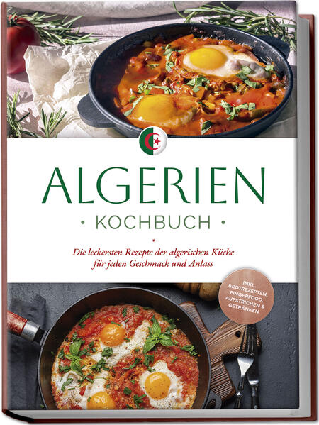 Algerisches Kochbuch: Würzige, außergewöhnliche und verführerisch leckere Spezialitäten aus dem vielfältigen Maghreb-Land Kreuzkümmel, Koriander, Safran, Lamm: Die typischen Zutaten algerischer Schlemmereien lassen bereits erahnen, dass in dem Saharaland einzigartige Geschmackserlebnisse auf Genießer warten. Und für eine kulinarische Rundreise müssen Sie nicht einmal in den Flieger steigen, denn mit diesem Kochbuch zaubern Sie sich den vollen Algerien-Genuss ganz einfach auf den Teller! Im Gegensatz zu seinen Nachbarn Tunesien und Marokko haben die meisten Deutschen Algerien als Urlaubsland noch nicht auf dem Schirm und das gilt auch für die lokale Küche. Doch da verpassen Sie was, denn die einzigartige Tradition, Vielfalt und Würzigkeit ist unter Foodies längst kein Geheimtipp mehr, und mit diesem Buch tauchen Sie ein in die Geschmacksgeheimnisse aus 1001 Nacht. Dank verschiedenartigster Kolonialzeit-Einflüsse aus Spanien, Frankreich, der Türkei und arabischen Ländern in Kombination mit den uralten Traditionen der Berber-Ureinwohner liefert algerische Kochkunst Ihnen heute ein reiches Ensemble der Geschmäcker mit prägenden Zutaten wie Lammfleisch, frischem Fisch, reichlich Gemüse, Trockenfrüchten, Tomaten in allen Formen sowie intensiven Gewürzen wie Safran, Kreuzkümmel, Majoran, Fenchel und Koriander. Fleisch- und Fischliebhaber schöpfen hier aus dem Vollen, doch auch Veggies kommen auf ihre Kosten und Naschkatzen schwelgen dazu im üppig-süßen Dessertreichtum. Zutaten? Dank arabischer Lebensmittelmärkte sowie Onlinehandel heutzutage längst kein Problem mehr und mit den kinderleichten Schritt-für-Schritt-Rezepten gelingen auch ungewohnte Gerichte auf Anhieb. Suppen & Salate: Couscous-Salat, Tomaten-Suppe mit Lamm, Chorba oder Zaalouk sind perfekt als leichte Mahlzeit. Beilagen, Snacks & Vorspeisen: Ob zum Hauptgericht oder als Snack, Benjie, Matlou-Brot, Batata Harrara oder Merguez-Wurst zaubern jederzeit ein kleines bisschen Algerien-Flair auf den Tisch. Herzhafte Fleisch- & Fischgerichte: Bei Hähnchen-Tajine mit Kichererbsen, Couscous mit Rindfleisch, Fisch-Zitronen-Tajine oder Sardinenbällchen in Tomatensauce wird im Nu die ganze Familie satt. Vegetarisch-vegane Spezialitäten: In Markat adass, Couscous-Möhren-Frikadellen, Coca algérienne oder Schakschuka zeigt Algerien sich von seiner würzigen Veggie-Seite. Verführung pur: Gönnen Sie sich mit Mandelschnitten, Sbaa Laaroussa, Halwa bel Djeldjelene oder Früchte-Kompott sündig-süße Glücksmomente im Alltag. Dieses Kochbuch zeigt Ihnen den einzigartigen Reichtum algerischer Küchentradition und erweitert Ihren Geschmackshorizont mit jedem neuen Gericht. Zusätzliche Rezepte für Dips, Saucen, Gewürzmischungen & Co. wie Dattel-Harissa-Dip, algerische Krabbensauce, Dukkah oder Ras el-Hanout sorgen außerdem für authentischen Original-Algerien-Geschmack und Sie runden damit jedes Gericht perfekt ab.