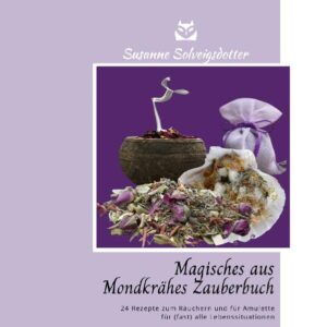 24 Rezepte und Anleitungen zum Räuchern und Amulette für fast alle Lebenssituationen. Hinweise zum Räuchern unde für den Gebrauch von Amuletten, Gefahrenhinweisen für Allergien, jede Menge Platz für eigene Notizen, Kopiervorlagen für Etiketten, Anweisung zum Räucherstick fertigen, häufige Fehler. Bonus: Zwei Geschichten aus Mondkrähes Zaubermärchen.