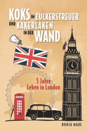 "Koks im Zuckerstreuer und Kakerlaken in der Wand" erzählt die amüsante Geschichte der dreiundzwanzig-jährigen Ronja, die fünf Jahre in einer der beliebtesten Metropolen Europas gelebt hat. Ronja berichtet vom (Über-)Leben in der britischen Kultur, Gefängnisbesuchen, dem Umgang mit Straßengangs, dem wilden Londoner Nachtleben sowie drogenkonsumierenden Mitbewohnern und Alltagsabenteuern. Eine unterhaltsame, spaßige und lehrreiche Odyssee, die dazu ermutigt, Neues erleben zu wollen und sich auf die Reise ins Ungewisse zu machen. Oder einfach nur nach London.