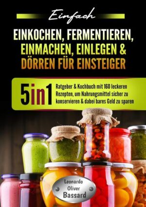 Möchtest Du erfahren, wie Du eine Vielzahl von Lebensmitteln über Monate bis Jahre hinweg in höchster Qualität und unglaublich lecker haltbar machen und gleichzeitig deinen eigenen privaten Vorratsschrank anlegen kannst? Dieses Buch zeigt Dir Anfänger freundlich, wie Du Lebensmittelverschwendung vermeidest, Geld sparst und Deine Lieblingsgerichte sicher konservierst! Erfahre jetzt, ob dieses Buch Dir weiterhelfen kann: + Möchtest du lernen, wie du Speisen SCHONEND und LANGE HALTBAR machen kannst, um sie JAHRELANG zu LAGERN? + Möchtest du verschiedene KONSERVIERUNGSMETHODEN kennenlernen, um SÄMTLICHE LEBENSMITTEL konservieren zu können? + Möchtest du für den Ernstfall (z. B. längeren Stromausfall/BLACKOUT) oder eine Krise leckere, nährstoffhaltige Gerichte verzehrbereit haben? + Möchtest du leckere VORRÄTE im Haus haben, ohne ständiges Einkaufen? + Möchtest du einsteigerfreundlich und mit Spaß in das Einkochen einsteigen und FRUST in der Küche VERMEIDEN? + Möchtest Du über Werkzeuge und Zubehör informiert werden, das Du benötigst, um erfolgreich einzukochen und zu konservieren? -> Du hast mehrere Fragen mit "ja" beantwortet? Dann ist dieses Buch genau DAS RICHTIGE für Dich. Weitere Vorteile, die Du im Buch erfährst: Die Rezepte sind logisch in Kategorien aufgeteilt, sodass Du schnell das Wunschrezept oder auch die Wunsch-Konservierungsmethode findet. Im Rezeptteil findest Du klassische Konservierungstipps von Einzelzutaten, wie auch leckere vollständige Rezepte. Ebenso erfährst Du, wie man durch schonendes Einkochen die Nährstoffe der Speisen erhält, sodass Du eine leckere, gesunde Speisekammer einrichten kannst. Immer fertige, wohlschmeckende Speisen griffbereit und verzehrbereit zur Hand, auch wenn mal kurzfristig Freunde oder Verwandte vorbeischauen. Einige Rezept-Beispiele, mit insgesamt 160 hast Du eine große Auswahl parat: - China-Kohl Kimchi - Mariniertes Lammfleisch - Mirabelle - Fermentierte Limo mit Ingwer - Süßkartoffel Chips - Mediterraner Gemüse Mix - Mariniertes Lammfleisch - Kürbis-Süßkartoffel Suppe - Fermentierte Limonade mit Ingwer & Kräuter - Schokokuchen im Glas - Gulasch auf Vorrat Legen Sie das Buch gleich in Ihren Einkaufswagen und werden Sie zum Einkoch-Experten