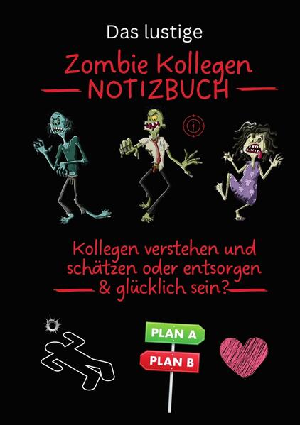 Für alle, die im Büroalltag von leblosen, halbund ganz toten Kollegen umgeben sind, die sich tapfer durch immer dieselben monotonen Aufgaben quälen: Hier kommt die Rettung! Das "Must Have" Notizbuch für Zombie- und Horror Fans! Das bebilderte Notizbuch 'KOLLEGEN verstehen & schätzen: Plan B: Lautlos entsorgen & glücklich sein!' bietet: 130 Seiten, die sowohl Platz für Ihre kreativen Ergüsse als auch humorvolle bis düstere Illustrationen bereithalten. Ca. 95 Seiten komplett leere linierte Seiten (also 0,00% Inhalt, absolute Leere), ca. 35 Seiten halb liniert, halb bebildert und auch noch eventuell halb lustig, manchmal auch düster obendrein! Eine Größe etwas über A5 (6x9"), optimal für Notizen. Witzige bis schaurige Motive im Zombie- Thema, die den Büroalltag auflockern. Prominenz am Start: für das Vorwort konnten wir den legendären, diplomierten Bösen- Schnetzler und Welten- Retter Lars van Halsing begeistern und gewinnen. Nutze das düster- heitere Notizbuch, um: Kollegen schmunzeln zu lassen oder auch ein wenig zu erschrecken (das verkraften die schon, die sind hart!) Sich selbst an düsteren Tagen aufzumuntern. Einfach wichtige Notizen niederzuschreiben. Und bedenke: Einst haben schon multiple weise Männer & Frauen orakelt und verlautbart: 'Ein Leben ohne Zombies ist möglich, aber sinnlos.' Sichere Dir jetzt gleich Dein eigenes Zombie Notizbuch und bringe etwas Humor in Deinen Arbeitsalltag!