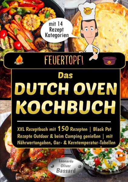 Erlebe die Faszination des Dutch Ovens: Werde zum Meisterkoch und begeistere Familie und Freunde mit deinen kulinarischen Kreationen! In diesem Ratgeber- und Rezeptebuch erfährst du alles, was du für einen erfolgreichen Einstieg in die Welt des Dutch Ovens brauchst. Die Highlights in diesem Buch: - Erfahre, wie ein Dutch Oven funktioniert und wie du damit frustfrei leckere Speisen zubereitest. - Finde Rezepte mit Nährwertangaben und eindeutigen Anweisungen für ein erfolgreiches Kocherlebnis. - Lerne alles, was du für den Kauf, die richtige Handhabung und Reinigung, die optimale Kohleverteilung und nützliche Gartabellen brauchst. - Entdecke 160 praxiserprobte Rezepte in 14 verschiedenen Kategorien für alle Anlässe. Hallo, ich bin Leonardo und ich bin der Autor dieses Buches. Ich unterstütze dich dabei, das Kochen mit dem Dutch Oven, auch bekannt als der "Black Pot", ganz nach deinen persönlichen Vorstellungen zu genießen. Im Buch findest du alles Relevante, sodass du frustfrei loslegen und gleich dein erstes Outdoor-Erlebnis genießen kannst. - Vermeide die häufigsten Fehler im Umgang mit dem Dutch Oven. - Erfahre die Top 10 Profi-Tipps, um maximalen Gaumenschmaus zu erleben und beeindrucke deine Freunde. - Nutze den Dutch Oven für Kochen ohne Strom bei Blackout, beim Campen oder für Pfadfinder und Abenteurer. Der Dutch Oven ist auch für Krisenvorsorge und Co. ideal geeignet. Du kannst damit auch ohne Strom kochen und bist für alle Eventualitäten gerüstet. Das Buch enthält eine Mischung aus bekannten und beliebten Gerichten sowie exklusiven Spezialrezepten. Hier einige Kostproben: Salami-Pizzaschnecken Mariniertes Lachsfilet Rinderhackbraten BBQ Beef Sandwich Texas Chicken Deftiger Bohneneintopf Süßkartoffel-Auberginen-Curry Käse-Lauch-Suppe mit Hackfleisch Schoko-Kirsch-Röllchen Brownies mit Nüssen Cheesecake Rotweinkuchen Pancakes mit Joghurt Knuspriges Mischbrot Dinkelvollkorn Zwiebel-Käse-Brot Naan Brot vom Grill Im Feuertopf-Buch findest du für jeden Anlass das passende Gericht in 14 verschiedenen Kategorien. Sei für dein nächstes Outdoor-Abenteuer gerüstet und erlebe die Mystik des Dutch Ovens. Hol dir jetzt dein eigenes Exemplar und tauche ein in die Welt des Dutch Ovens!