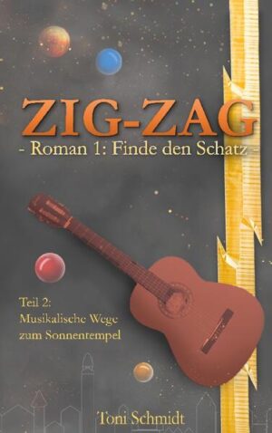 Überall Musik im Spiel, Zecuadors Vergangenheit, Zeitreisen - die Schatzsuche geht weiter. Unsere jungen Helden versuchen als die Zig-Zag Krieger an das Kartenteil im Sonnentempel zu gelangen. Der Weg dorthin birgt unzählige Gefahren und viele starke Gegner. Sie brauchen vier Schlüsselsteine, um den Sonnentempel zu öffnen. Doch von diesen fehlt jede Spur ... Unterstützen könnten hierbei nur noch die vier Schutzpatrone. Diese stecken jedoch selbst in großen Schwierigkeiten, da sie ein uralter Feind der Zig Zag Krieger bedroht, der sich langsam erhebt. Er bereitet Theo und seinen Freunden neben Major Pein viel Kopfzerbrechen. Während sie Zecuador durchkämmen, stehen die Zig-Zag Krieger mächtigen Wesen und mysteriösen Rätseln gegenüber. Als dann auch noch drei der Zig-Zag Krieger vergiftet werden und um ihr Leben zu ringen beginnen, ist das Chaos perfekt. Doch warum hüllt sich der Weise aus dem Lichttempel ausgerechnet jetzt in Schweigen? Kann Theo - trotz seiner Träume, die ihn immer mehr plagen - gemeinsam mit Katharina, Petro und ihrer neuen Freundin Tanja das Gegengift auftreiben? Oder werden die Zig-Zag Krieger scheitern und die Schatzsuche aufgeben müssen? Gerät das Gleichgewicht der Welt außer Kontrolle? Finde es heraus! FINDE DEN SCHATZ! Der abenteuerliche und magische Auftakt der ZIG-ZAG-Reihe: Teil 2 von 3 des Romans "Finde den Schatz"