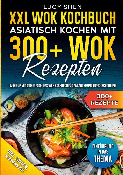 Der Wok hat starke asiatische Wurzeln, die bis in die chinesische Han-Dynastie zurückreichen. Traditionell ist er eine hochwandige Pfanne mit rundem Boden, obwohl Versionen mit flachem Boden immer beliebter werden, da sie auf Standardherden verwendet werden können. Üblicherweise ist er entweder mit zwei seitlichen Griffen oder einem langen Griff ausgestattet. Aber was macht einen Wok besser als eine normale Bratpfanne? Ein Wok verteilt im Gegensatz zu einer herkömmlichen Bratpfanne die Hitze viel gleichmäßiger. Das liegt an der konkaven Form mit abgeschrägten Seiten sowie an der Beschaffenheit des Materials, aus dem Woks hergestellt sind. Durch die bessere Wärmeverteilung erhalten Sie weniger heiße/kalte Stellen und stellen sicher, dass alles im Wok zur gleichen Zeit fertig gegart ist. Außerdem ist das Schwenken von Speisen, wie z. B. Stir-Fry aufgrund seiner Form viel einfacher und die Zutaten fallen zurück in den Wok. Ein Wok ist ein Kochgeschirr mit rundem Boden und hohen Seiten, das in der Regel mit zwei seitlichen Griffen oder einem größeren Griff ausgestattet ist. Der runde Boden eines Woks sorgt dafür, dass sich die Hitze gleichmäßiger verteilt als in einem Kochtopf, so dass die Speisen in kürzerer Zeit gar werden. Durch die hohen Wände lassen sich die Speisen leichter schwenken, z. B. bei Stir-Fry-Gerichten, so dass die Zutaten gleichmäßig vermischt und gegart werden können. Woks werden traditionell hergestellt, indem eine Scheibe aus Kohlenstoffstahl in eine Schüsselform gehämmert und mit einem oder zwei Griffen versehen wird. Wok-ähnliche Pfannen werden in ganz Asien verwendet, und verschiedene Kulturen haben die vielseitige Pfanne an ihre Bedürfnisse angepasst. Der kantonesische Wok, hat beispielsweise zwei kleine, gebogene Griffe auf jeder Seite. Ein Wok im nördlichen Stil hat in der Regel einen langen abnehmbaren Holzgriff, manchmal mit einem Griff auf der gegenüberliegenden Seite zum Anheben, wenn der Wok voll ist.(mehr Informationen finden Sie im Buch) Sie sind auf der Suche nach - 300+ leckere Wok Rezepte (u.a. Fischergerichte, Fleischgerichte, Dumplings & Frühlingsrollen, Suppen. Desserts uvm.) - Kurze Einführung in das Thema - Den richtigen Zutaten zum Kochen - Inklusive einer Vielzahl von Saucen, Marinaden & Dips Rezepten Leckere Gerichte und gute Anhaltspunkte gefällig? Dann greifen Sie jetzt zu!