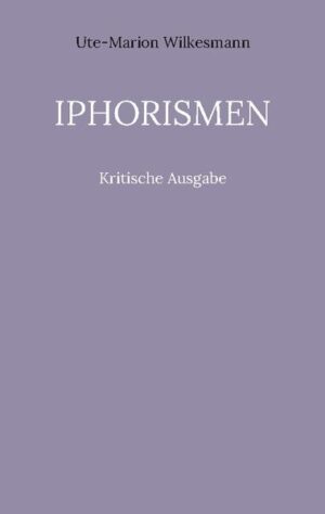 Große Werke werden immer kommentiert herausgegeben. Und so soll es auch hier sein: Jeder Iphorismus erhält eine oder mehrere kritische Anmerkungen. Dabei ließ ich mir von drei international berühmten Literaturwissenschaftlern helfen.