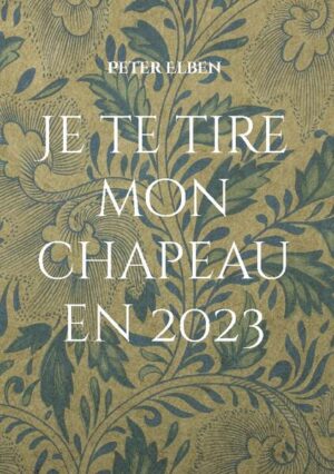 Je te tire mon cheapeau en 2023 ist ein Ausflug in eine Welt von Geschichten, welche gelebt, erlebt oder geträumt hat.  Eine jede Geschichte enthält sowohl biographische, als auch fiktive Elemente und zeigt in skuriller Weise die Veränderung des Ganzen, die Veränderung von Teilen in einer Welt. wie wir sie kennen oder kannten.  Verwirrend, sinnvoll, sinnlos. Es ist es Wert in eine Phantasie abzutauchen, welche die Welt ehrlich, teilweise überzogen, aber für den Autor prägant erfahren und gefühlt Auszüge aus seinem bisherigen Leben bühnenreif präsentiert.  Sie fragen sich, warum ich in einem deutsch formulierten Buch meine einleitenden Gedanken auf französisch formuliere, so wie auch den Titel französisch den Inhalt des Buches zusammen fasst. Die Antwort ist einfacher als Sie vielleicht denken mögen. Ich spreche kein Französisch, doch neben der Schönheit und Ehrlichkeit der Sprache, finde ich es interessant und auch erleichternd, dass die Verwendung einer anderen Sprache den Interpretationsspielraum erweitert und die Interpretation einem jeden Leser selbst überlassen wird.  Tauchen Sie ein in Teile meiner Welt. Vielleicht regen sie zum Nachdenken an, vielleicht auch zum Vergessen. Es bleibt Ihnen überlassen. Salú.