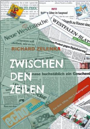 Noch in den 80er Jahren gehörte das Geklapper mechanischer Schreibmaschinen zum Alltag in den Zeitungsredaktionen. Seitdem vollzog sich im Journalismus ein rasanter Wandel. Der Autor dieses Buches, Richard Zelenka, war über 35 Jahre hautnah dabei. In diesem Buch erzählt er spannende, heitere und tragische Geschichten aus dem Leben eines Lokalreporters. Für das Buchprojekt konnte er zwei kompetente Mitstreiter und erfahrene Lokaljournalisten als Koautoren gewinnen: Dirk Bodderas und Meinolf Praest. Wer lange im Journalistenjob war, der kann viel erzählen. Es sind Geschichten zum Lachen und solche zum Weinen. Denn es sind auch tragische menschliche Schicksale, schwere Unfälle und verheerende Brände, die den Lokalreporter auf Trab halten. Der Autor berichtet über die Tücken der Technik im Redaktionsalltag, über seine Begegnungen mit interessanten und merkwürdigen Zeitgenossen und thematisiert den Alltag eines Journalisten im Wandel der Zeiten. Strenge Vorgesetzte und schrullige Kollegen haben Richard Zelenka auf seinem langen beruflichen Weg begleitet