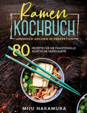 Ramen Kochbuch- 80 Rezepte mit bunten Fotos!!! _______________________________________ Erfahren Sie, was es alles über die beliebten Ramen zu wissen gilt und wie Sie leckere Rezepte mit ein paar einfachen Handgriffen zaubern können. Es erwarten Sie 80 Rezepte zum Selberkochen mit verschiedensten Zutaten. Sie können sich an klassischen Ramen-Suppen versuchen aber auch sehr exklusive Ramen-Rezepte ausprobieren. Die Grundzutat sind natürlich immer die Ramen-Nudeln und um diese werden mit viel Gemüse, Fisch und Fleisch Gerichte kreiert mit denen Sie bei ihrer Familie und Freunden punkten können. Die Rezepte gehen über traditionelle Gegebenheiten hinaus und stoßen auf andere Nationen. Sie tauchen in eine kulinarische Welt in der Sie sich kreativ entfalten können und andere Geschmäcker aus anderen Kulturen kennenlernen. Sie lernen klassische Ramen-Suppen Rezepte kennen, aber auch Rezepte welche in den letzten Jahren zum Trend geworden sind, wie die bekannten Bowls. In diesem Kochbuch finden Sie auch Rezepte bei denen Sie die Ramen-Nudeln selber herstellen können. _______________________________________ - Japanisch Kochen - Für Anfänger geeignet! - 80 Rezepte! - Im Format 17x22cm - Heftbindung in Farbdruck _______________________________________