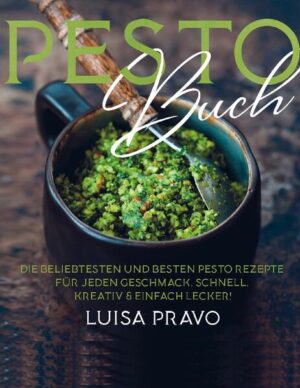 Pesto Rezepte- Liebevoll gestaltet und in Farbe! Die besten Pesto- Kreationen....frisch, lecker und gesund! Besonders in der italienischen Küche wird Pesto in Verbindung mit Nudeln verspeist. Den meisten ist Pesto als grüne oder rote Paste bekannt. Hier wird Basilikum oder auch Tomate verwendet. Um Pesto herzustellen, kann man viele verschiedene Lebensmittel miteinander kombinieren. So kann jeder seine eigene Kreation zubereiten. Ein Pesto nach dem eigenen Geschmack zuzubereiten sorgt dafür, individuelle Speisen kreieren zu können. Doch Pesto eignet sich nicht nur für Nudel-Gerichte. Auch als Brotaufstrich oder Dip eignet sich diese zerstampfte Paste optimal. Es gibt viele Möglichkeiten, Pesto zu verwenden. Darauf können Sie sich freuen: Klassiker: - Pesto alla genovese - Bärlauch-Pesto - Walnuss-Pesto - Ricotta-Tomaten-Pesto... und vieles mehr...