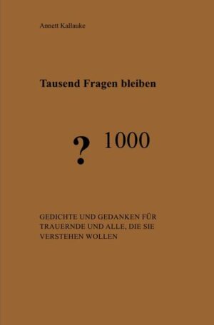 1994 nahm sich mein Bruder Basti mit 19 Jahren das Leben. Ich begann nach seinem Tod meine Gedanken aufzuschreiben. Es war wie eine Therapie. Begreifen kann ich es bis heute nicht. Der Freitod ist ein Thema über das ungern geredet wird. Oft haben die Hinterbliebenen Schuldgefühle. Sie werden ständig von quälenden Fragen heimgesucht: „Hätte ich helfen können? Weshalb habe ich nichts gemerkt? Was soll ich jetzt nur machen? Wie soll es weitergehen? Wie konnte es dazu kommen? Warum hast du das getan?“ Warum? Warum? Warum? Sie werden in diesem Buch keine Antworten finden. Ich beschreibe nur meinen Weg. Jeder muss seinen eigenen finden. Einigen ist diese Art des Sterbens peinlich. Ich schäme mich nicht für meinen Bruder! Heute respektiere ich seine Entscheidung. Das war ein langer Weg. Am längsten hat es gedauert, dass ich mir selbst verzeihen konnte. Wie viele Menschen bringen sich durch ihre ungesunde Lebensweise wissentlich um? Es dauert meistens nur etwas länger und heißt am Ende nicht Selbstmord. Blumen auf meiner Seele A. Kallauke Juli 2014 Narben auf meiner Seele ich trage sie mit Würde. Tränen auf meiner Seele ich verstecke sie nicht. Blumen auf meiner Seele erwarten dich. Du bist so nah, so ungreifbar nah: Deine Stimme, dein Lächeln, dein Charme.