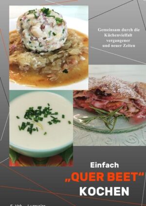 In diesen Buch geht es Quer Beet durch die Küchen von alten und neuen Zeiten. Von alten Familienrezepten bis hin zu einer vielseitigen Gutbürgerlichen Kost, ist hier so einiges vertreten. In der Suppenküche beginnend, mit Hauptgerichten und Torten, bis hin zu einigen Weihnachtsbäckereien, ist hier in diesen Kochbuch alles mit Bildern vertreten .