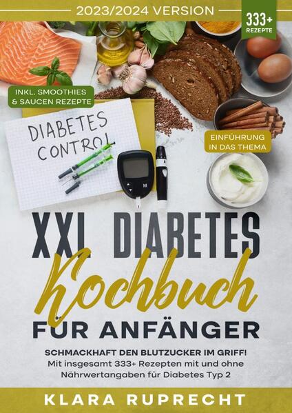 Dieses Diabetes-Kochbuch ist voll von köstlichen, leicht zuzubereitenden Rezepten! Mit über 333+ Rezepten zur Auswahl, finden Sie in diesem Kochbuch bestimmt das, wonach Sie suchen... Was versteht man unter Diabetes? Diabetes ist eine chronische (lang andauernde) Erkrankung, die sich darauf auswirkt, wie Ihr Körper Nahrung in Energie umwandelt. Der Körper zerlegt die meisten Lebensmittel, die Sie essen, in Zucker (Glukose) und gibt ihn in den Blutkreislauf ab. Wenn der Blutzucker ansteigt, gibt die Bauchspeicheldrüse das Signal, Insulin auszuschütten. Insulin wirkt wie ein Schlüssel, mit dem der Blutzucker in die Körperzellen gelangt und dort als Energie genutzt wird. Bei Diabetes stellt Ihr Körper nicht genug Insulin her oder kann es nicht so gut nutzen, wie es sollte. Wenn nicht genügend Insulin vorhanden ist oder die Zellen nicht mehr auf das Insulin ansprechen, bleibt zu viel Blutzucker in Ihrem Blutkreislauf. Mit der Zeit kann dies zu ernsthaften Gesundheitsproblemen wie Herzerkrankungen, Sehstörungen und Nierenerkrankungen führen. (mehr Informationen finden Sie im Buch) Sie sind auf der Suche nach … ✅ 333+ leckere Rezepte (u.a. für Frühstück, Fisch, Fleisch, Vegetarisch, Snacks, Desserts uvm.) ✅ Einführung in das Thema ✅ Den richtigen Zutaten ✅ Inklusive leckere Smoothies & Saucen-Rezepte Leckere Gerichte und gute Anhaltspunkte gefällig? Dann greifen Sie jetzt zu!