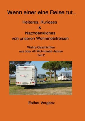 Die Autorin erzählt von über 40 Jahren gemeinsamen Reiseerfahrungen mit Zelt, VW-Bullis und schließlich mit immer größer werdenden Wohnmobilen. Sie reiste mit Mann, mit zwei Kindern - später Pubertieren - und mit Hunden. Schließlich reisen sie und ihr Mann nur noch alleine mit Hund(en). Bevorzugte Reiseländer waren und sind Frankreich, Italien und Ex-Jugoslawien. Aber auch bei Wohnmobilisten weniger touristisch beliebte Länder wie Belgien und Luxemburg stehen auf ihren Routenplänen. Dabei haben sie so manch Heiteres, Nachdenkliches aber auch Kurioses und Unschönes erlebt. Sie machten tolle Bekanntschaften, aber auch solche, auf die sie gut hätten verzichten können. Immer wieder stehen die Natur, Tiere - beide sind passionierte Schlangen-, Reptilien- und Amphibien-Liebhaber - sowie die Besichtigung von historischen Stätten im Mittelpunkt. Die Autorin liebt ebenso die Kunst und geht gerne in Museen. Gemeinsam sind sie an der jeweiligen Kultur und den Traditionen des Reisegebietes interessiert. Über all das und noch viel mehr wird in diesem Buch auf unterhaltsame, meist heitere Art berichtet. Gleichzeitig sind einige Fotos zu finden, die die Erlebnisse dokumentieren. Dem Teil 2 geht ein Teil 1 voran, jedoch können beide unabhängig voneinander gelesen werden. Auch eine umfänglichere Komplettausgabe ist erhältlich.