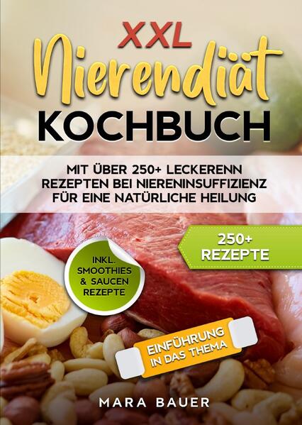 Dieses Nierendiät-Kochbuch ist voll von köstlichen, leicht zuzubereitenden Rezepten! Mit über 250+ Rezepten zur Auswahl, finden Sie in diesem Kochbuch bestimmt das, wonach Sie suchen... Wenn Sie an einer Nierenerkrankung leiden, ist es wichtig, darauf zu achten, was Sie essen und trinken, da Ihre Nieren Abfallprodukte nicht so gut ausscheiden können, wie sie sollten. Ein nierenfreundlicher Ernährungsplan kann Ihnen helfen, gesünder zu bleiben und die Schädigung Ihrer Nieren zu verlangsamen. Jeder Mensch ist anders und hat andere Ernährungsbedürfnisse. Arbeiten Sie mit einem Ernährungsberater zusammen, um einen nierenfreundlichen Ernährungsplan zu erstellen, der für Sie geeignet ist. Was ist ein nierenfreundlicher Ernährungsplan? Ein nierenfreundlicher Ernährungsplan ist eine Ernährungsweise, die dazu beiträgt, Ihre Nieren vor weiteren Schäden zu schützen. Er enthält Lebensmittel, die Ihre Nieren schonen, und schränkt andere Lebensmittel und Flüssigkeiten ein, damit sich bestimmte Mineralstoffe in diesen Lebensmitteln, wie z. B. Kalium, nicht zu stark in Ihrem Körper anreichern. Kann ich Hilfe bei der Erstellung eines nierenfreundlichen Ernährungsplans bekommen, der für mich geeignet ist? Bitten Sie Ihren Arzt, Sie an einen Diätassistenten zu überweisen (eine Person mit einer speziellen Ausbildung in Diät und Ernährung, die weiß, welche Lebensmittel für Menschen mit Nierenerkrankungen geeignet sind). Der Ernährungsberater wird Ihnen helfen, einen nierenfreundlichen Ernährungsplan zu erstellen, der die Lebensmittel enthält, die Sie gerne essen. (mehr Informationen finden Sie im Buch) Sie sind auf der Suche nach … ✅ 250+ leckere Rezepte (u.a. für Frühstück, Fisch, Fleisch, Vegetarisch, Snacks, Desserts uvm.) ✅ Einführung in das Thema ✅ Den richtigen Zutaten ✅ Inklusive leckere Smoothies & Saucen-Rezepte Leckere Gerichte und gute Anhaltspunkte gefällig? Dann greifen Sie jetzt zu!