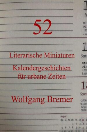 Viele Einzelteile ergeben ein Ganzes. So wie 365 Tage ein Jahr ergeben. Wolfgang Bremer stellt in diesem Band seine typischen Geschichten zusammen, in der Tradition der Kalendergeschichten von Johann Peter Hebel, Bertolt Brecht und Walter Benjamin. Kurz, prägnant und mit mancher überraschenden Pointe. Man weiß eben nie, was der nächste Tag bringen wird. 52 Wochen lang im Jahr.